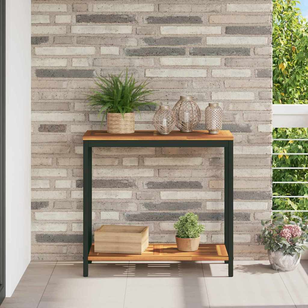 vidaXL Gartentisch Tisch für Outdoor Natürlich und Schwarz 80 x 35 x 75 cm (1-St)