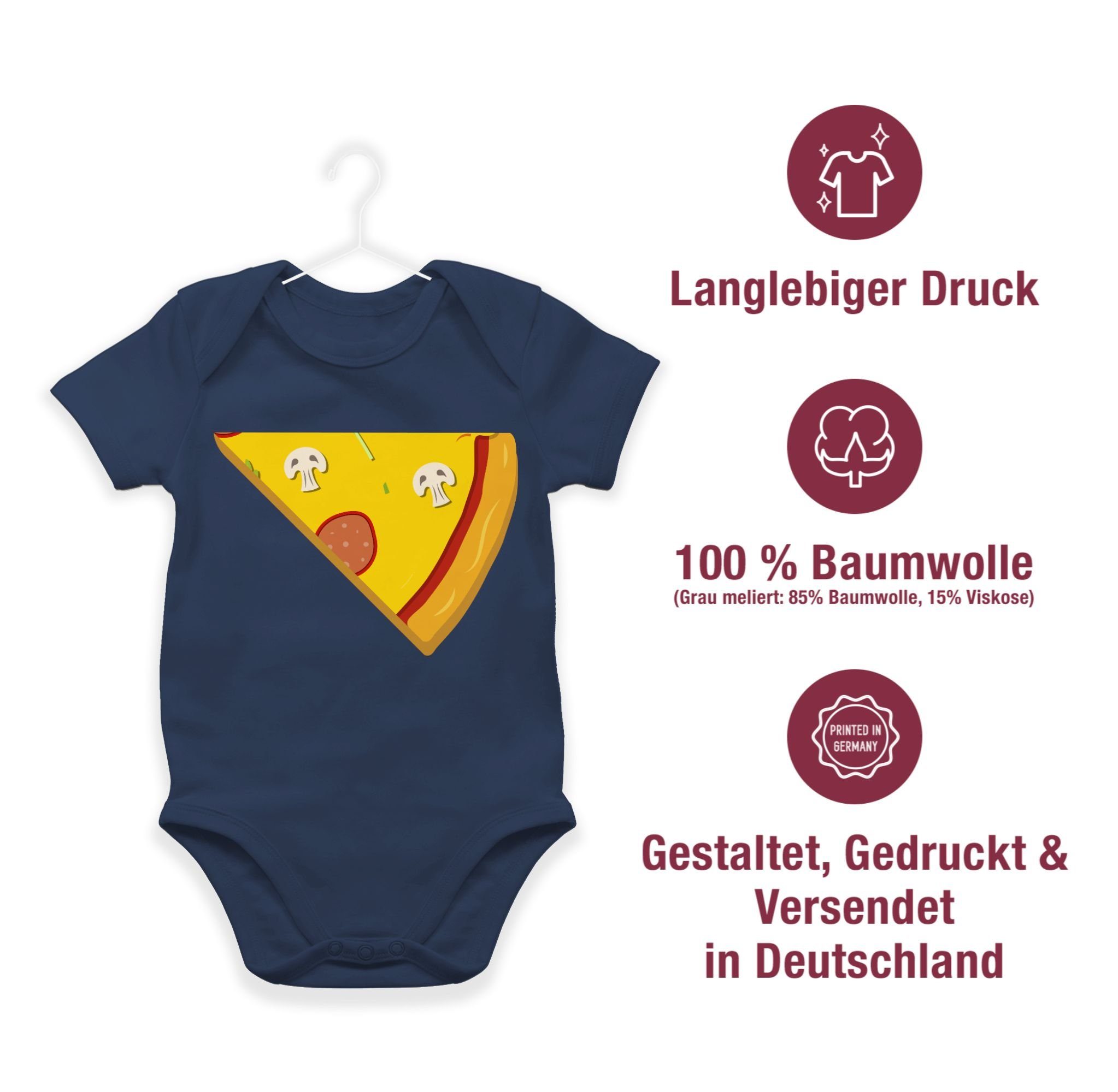 Shirtracer Shirtbody Pizza Baby Navy Blau Familie Partner Partner-Look 2 3 Teil