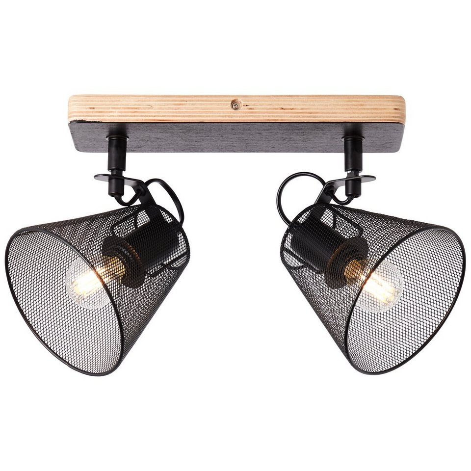 Lightbox Deckenstrahler, ohne Leuchtmittel, Spotbalken, 20 x 37 x 14 cm,  E14, max. 40 W, schwenkbar, Metall/Holz