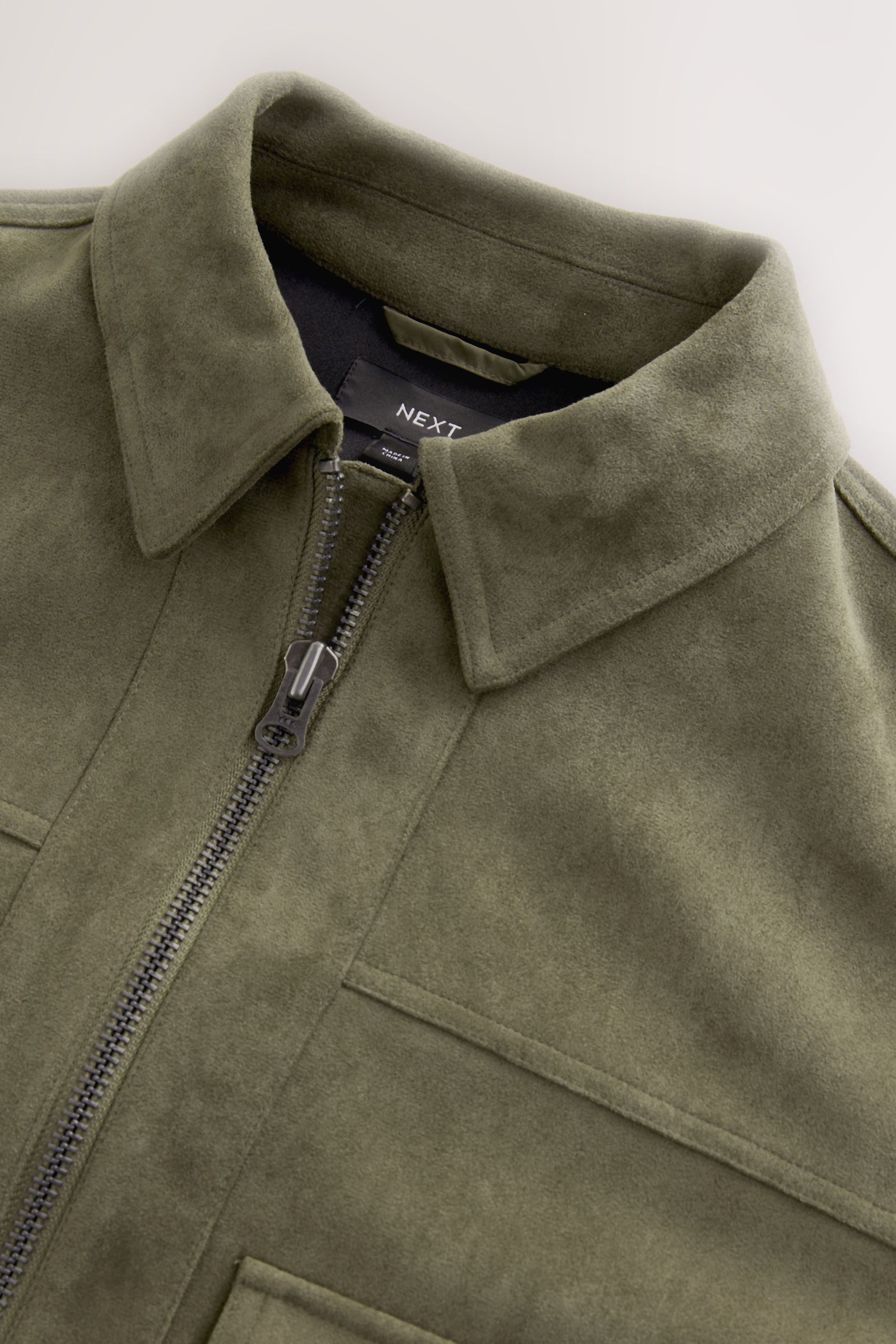 Next Lederjacke Hemdjacke mit Reißverschluss aus Velourskunstleder (1-St) günstig online kaufen