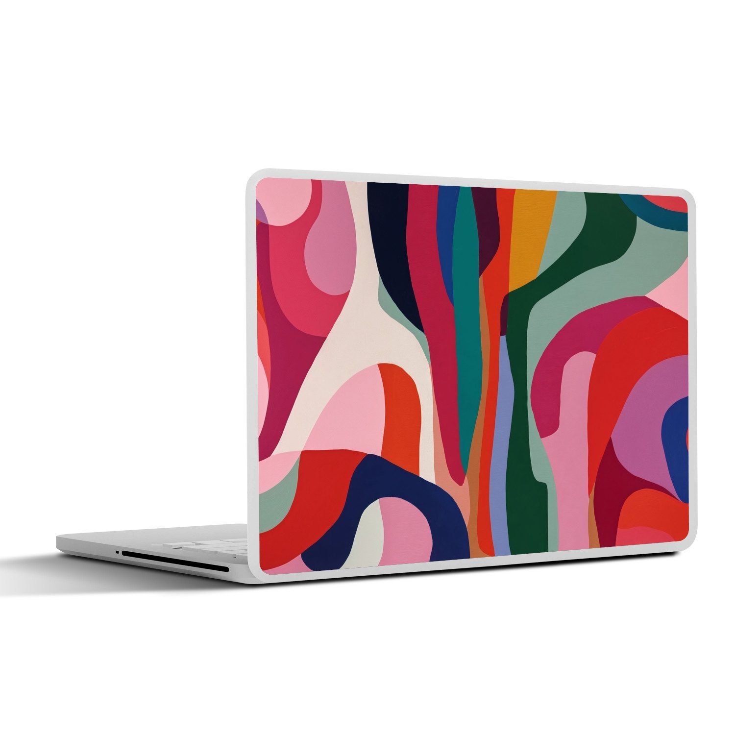 MuchoWow Laptop-Aufkleber Formen - Kurven - Bunt - Abstrakt, (1tlg), Aufkleber Geeignet für Laptops, Schutz vor Kratzern, Sticker, 30x22 cm