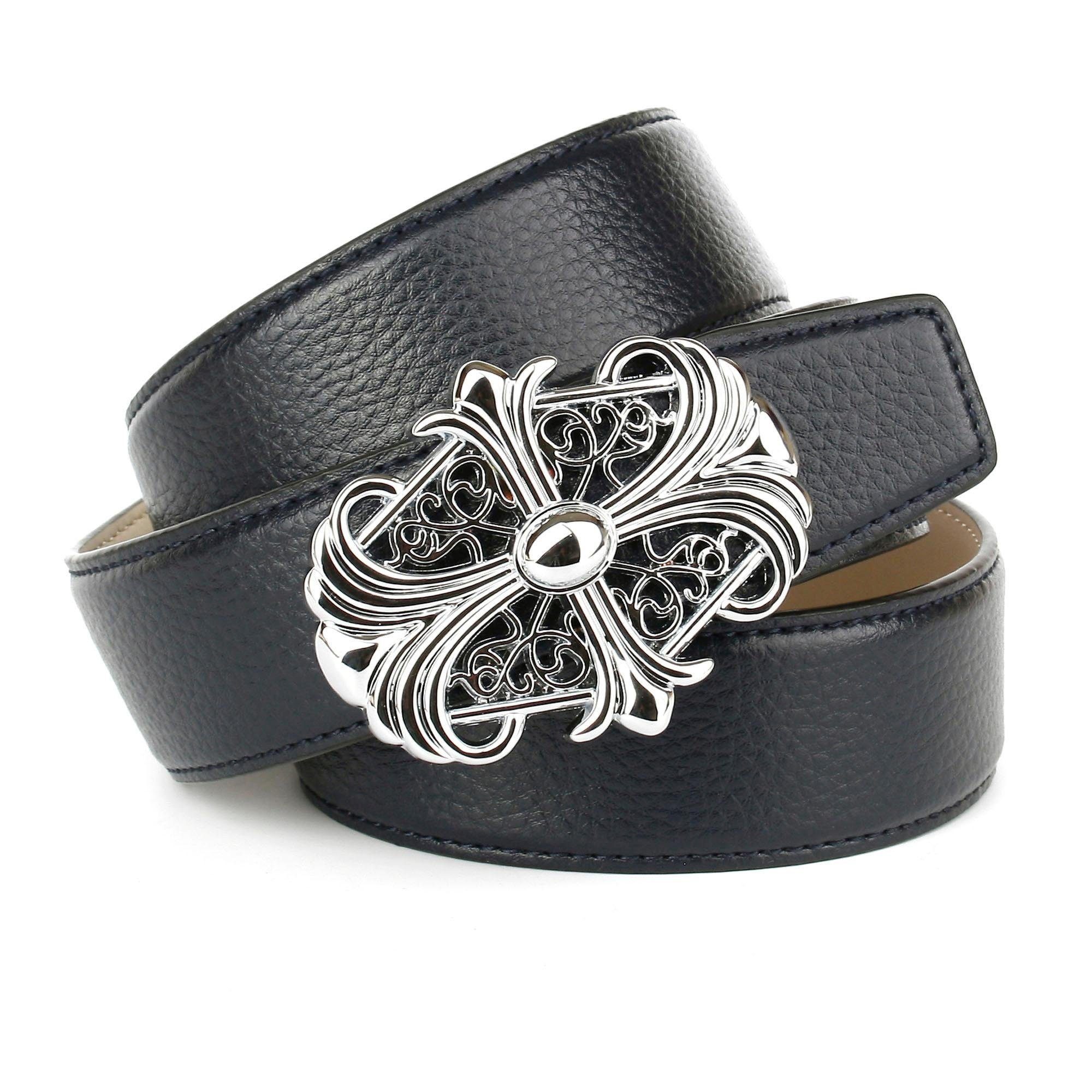 Anthoni Crown Ledergürtel mit eleganter Motiv-Schließe
