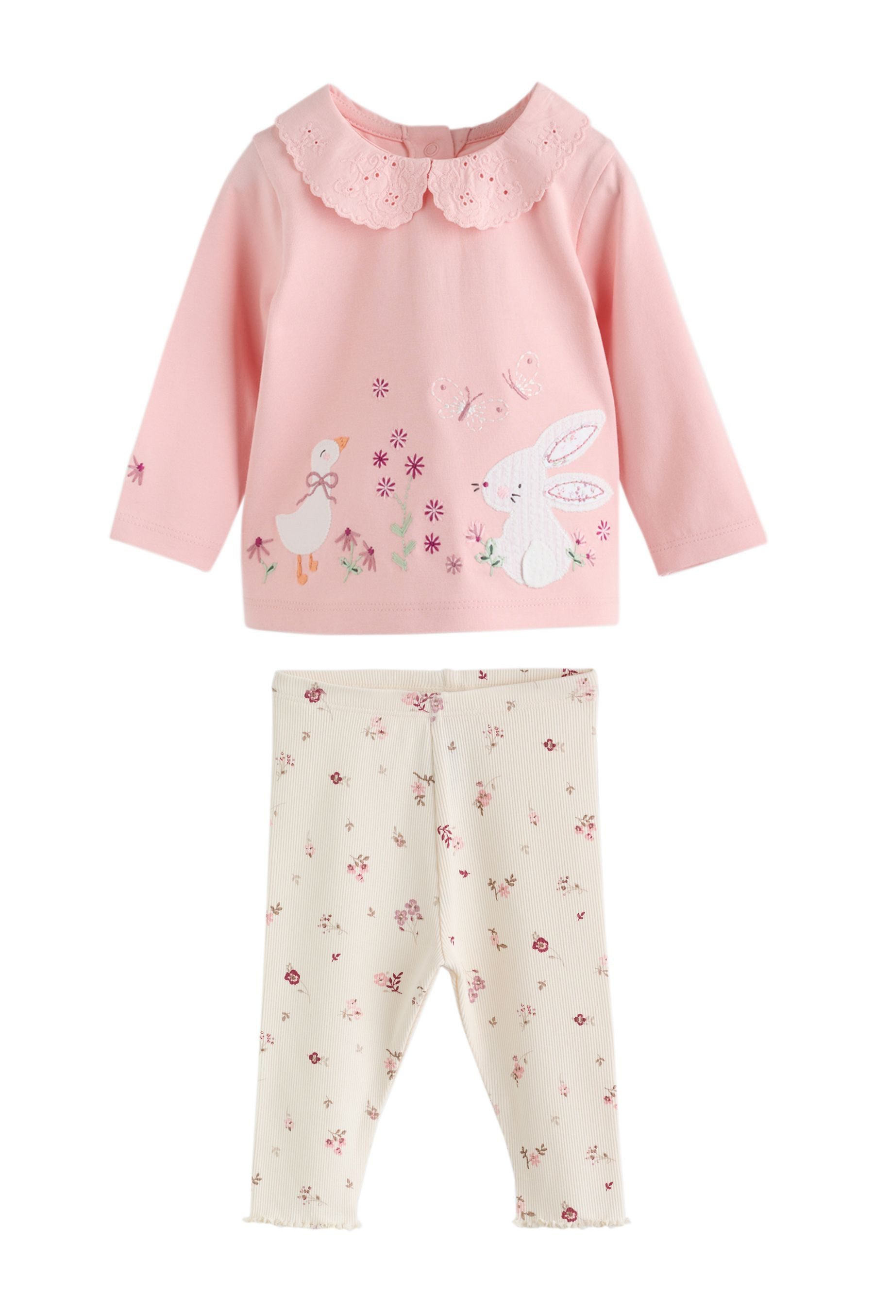 Next Langarmshirt & Leggings Baby Langarm-Oberteil + Leggings im 2-teiligen Set (2-tlg)