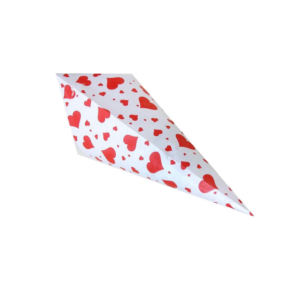 what the shop Papierspitztüten 100 Stk kleine und große Herzen rot 125g, weißes Kraftpapier