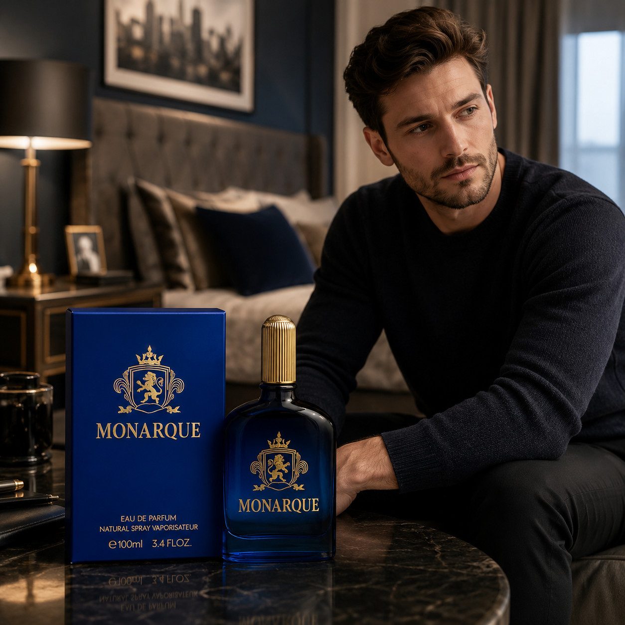 Fine Perfumery London Eau de Parfum Monarque For Him Herrenduft Zitrisch Würzig 100 ml, Hergestellt in Uk, Herrenduft