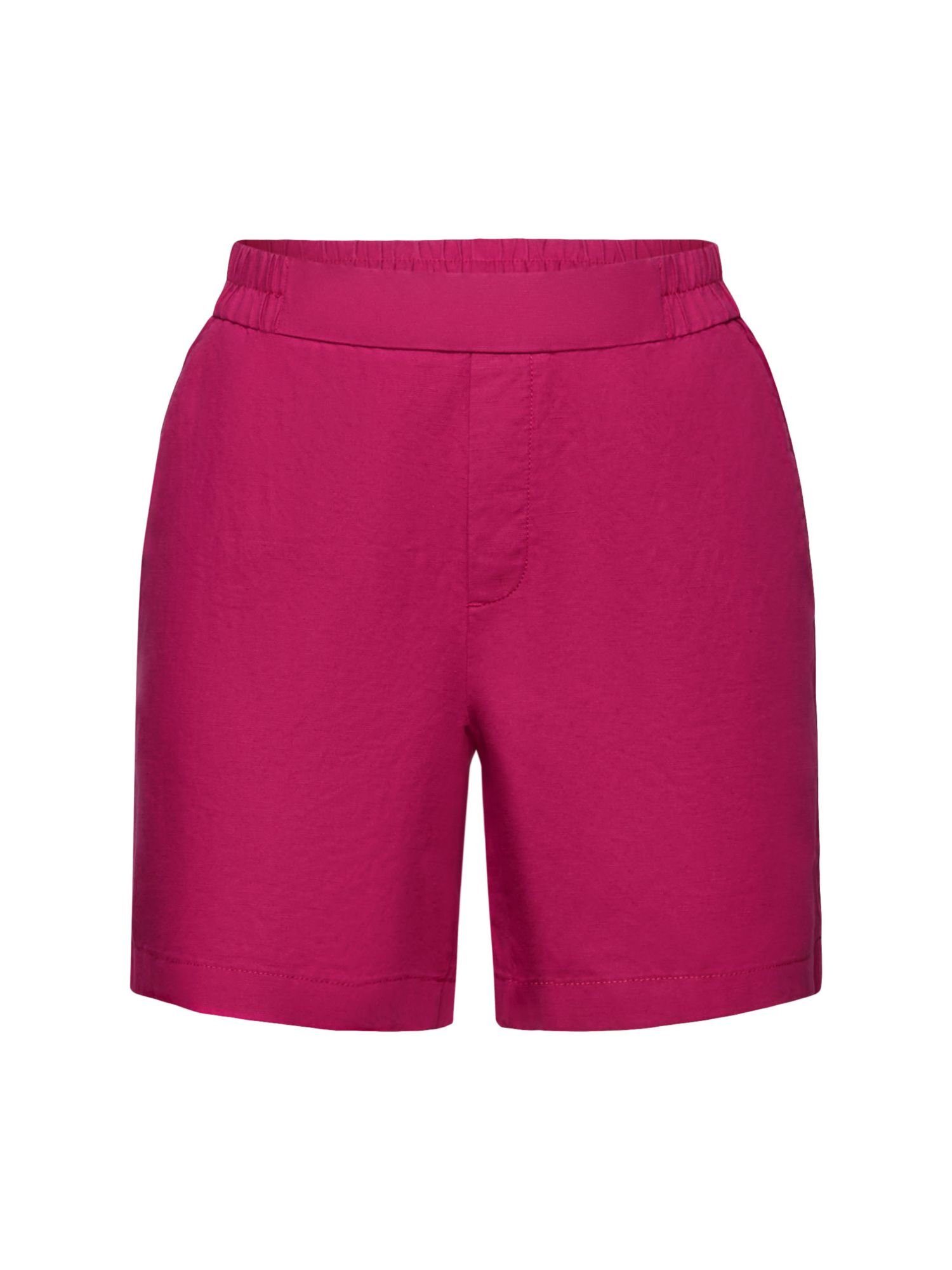 Esprit Shorts Pull-on-Shorts, Baumwolle-Leinen-Mix (1-tlg) DARK PINK