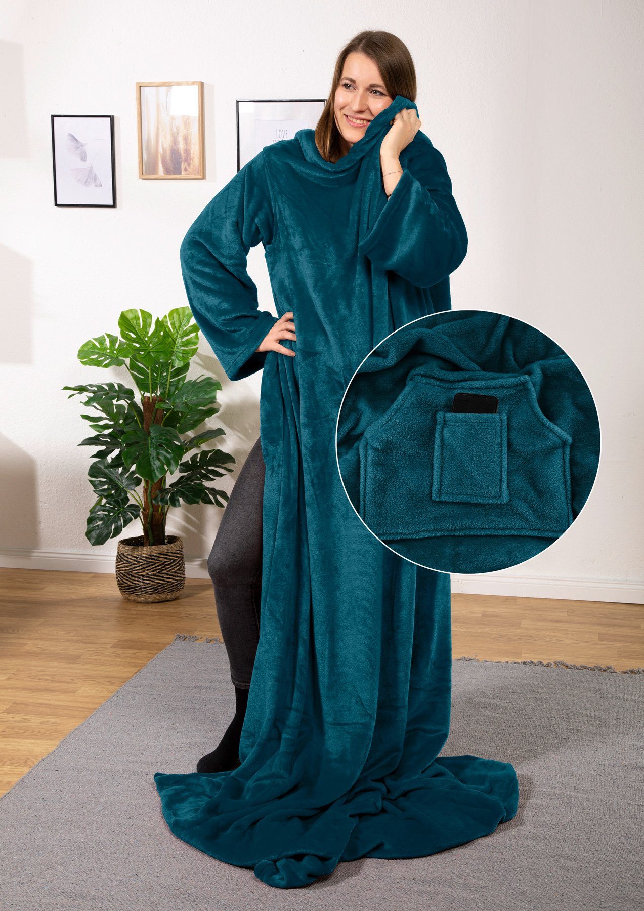 Wohndecke tragbare Ganzkörperdecke Kuscheldecke Ärmeldecke, heimtexland, fl günstig online kaufen