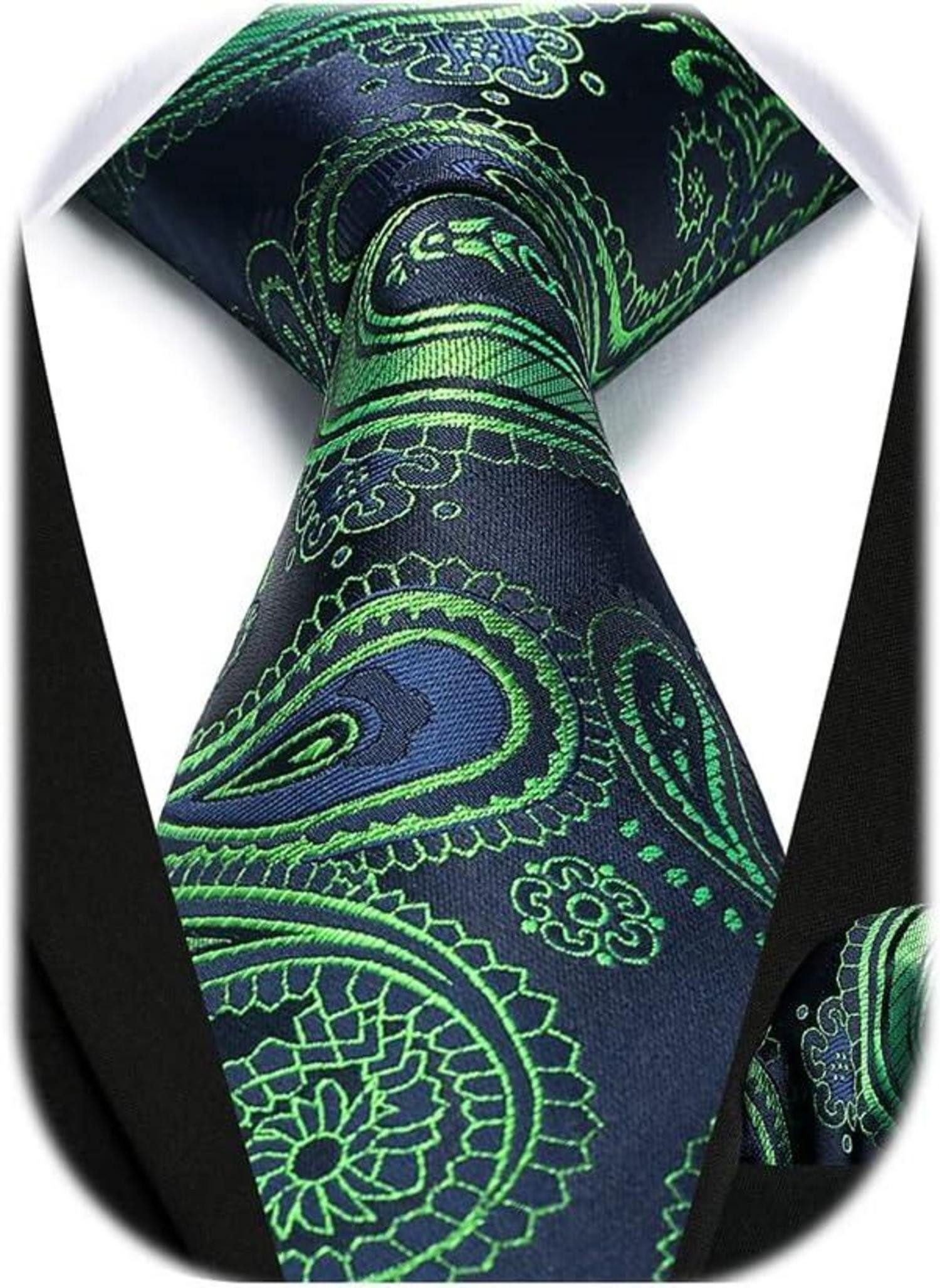 HISDERN Krawatte Herren Paisley Krawatte Einstecktuch günstig online kaufen