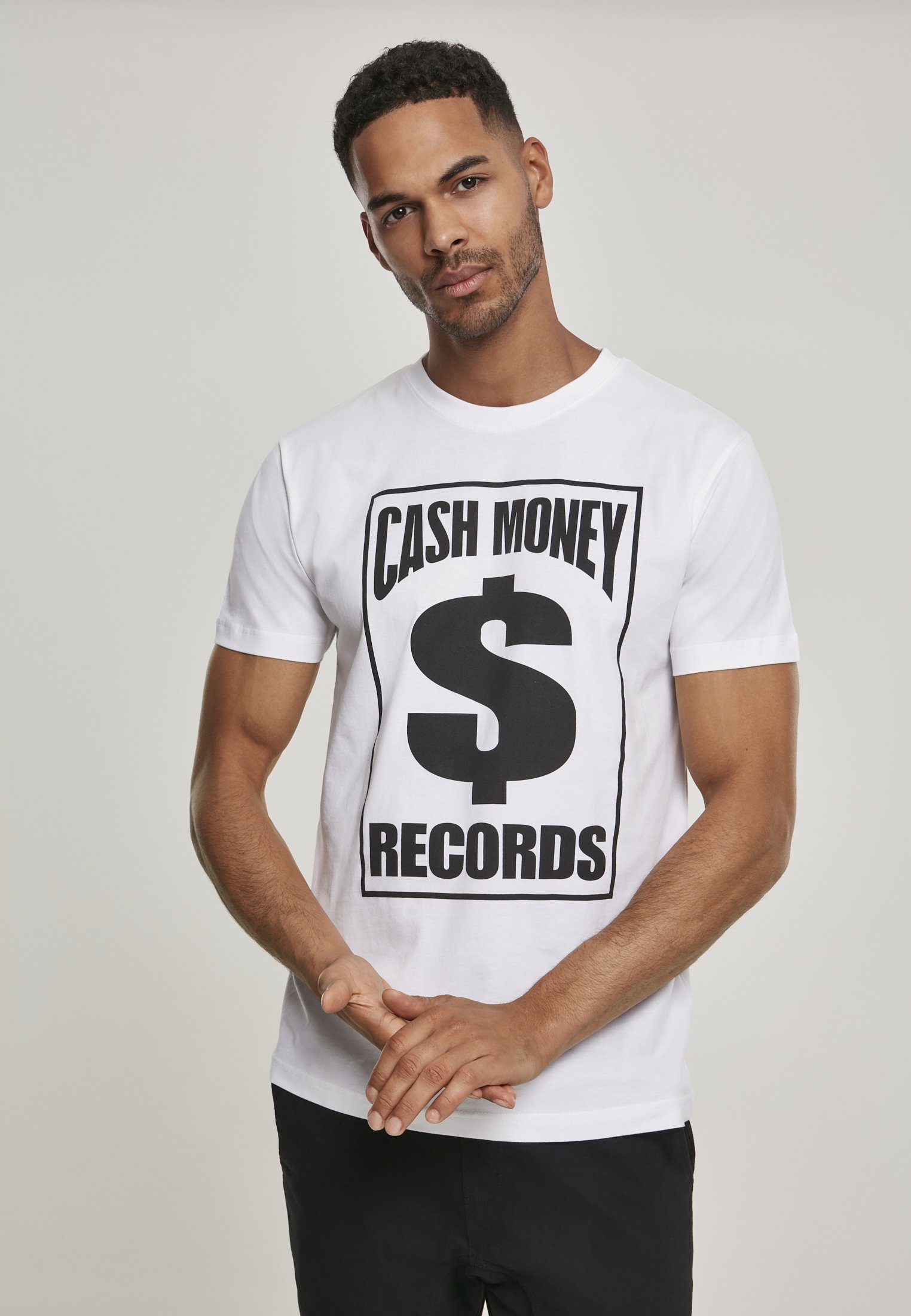 Mister (1-tlg) Records Cash white T-Shirt Records Tee Money Money Tee MT1057 Cash Herren MisterTee
