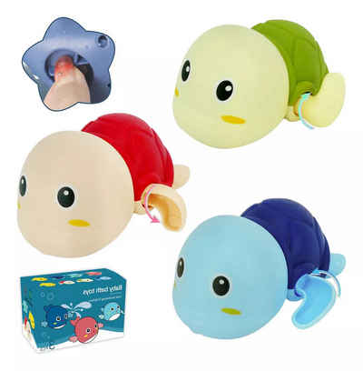 Jioson Badespielzeug Kleine Schildkröte Badespielzeug Babybadewanne 3tlg Wasserspielzeug (3-tlg)