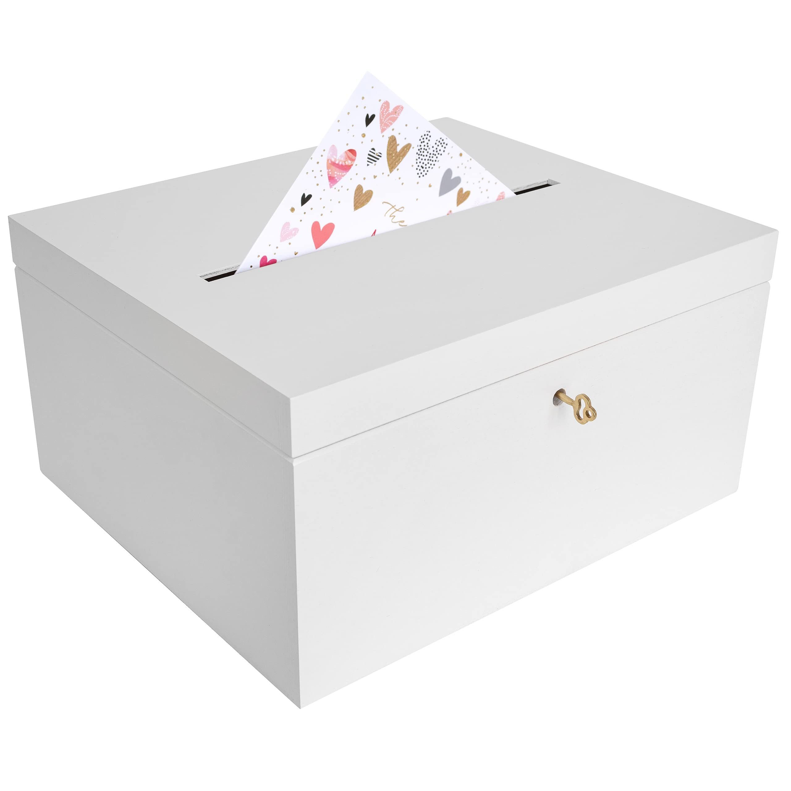 Creative Deco Dekokiste Holzkiste Kartenbox Hochzeit 29x25x15 cm