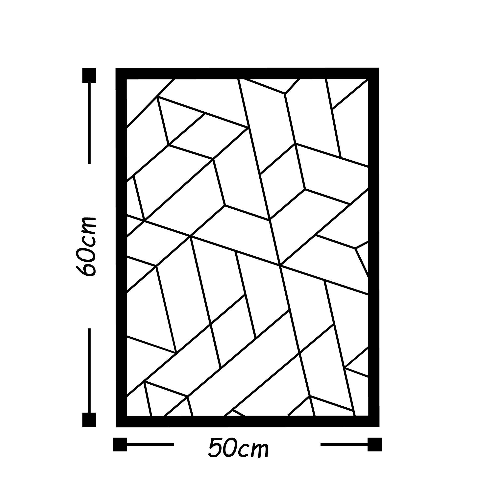 60 TNL1657, 50 100% x Metall Schwarz, cm, Wanddekoobjekt Wallity