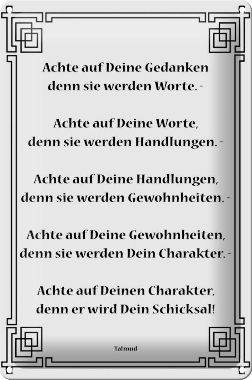 Hebold Metallschild Schild Blech 20x30 cm - Made in Germany - Achte auf dei günstig online kaufen