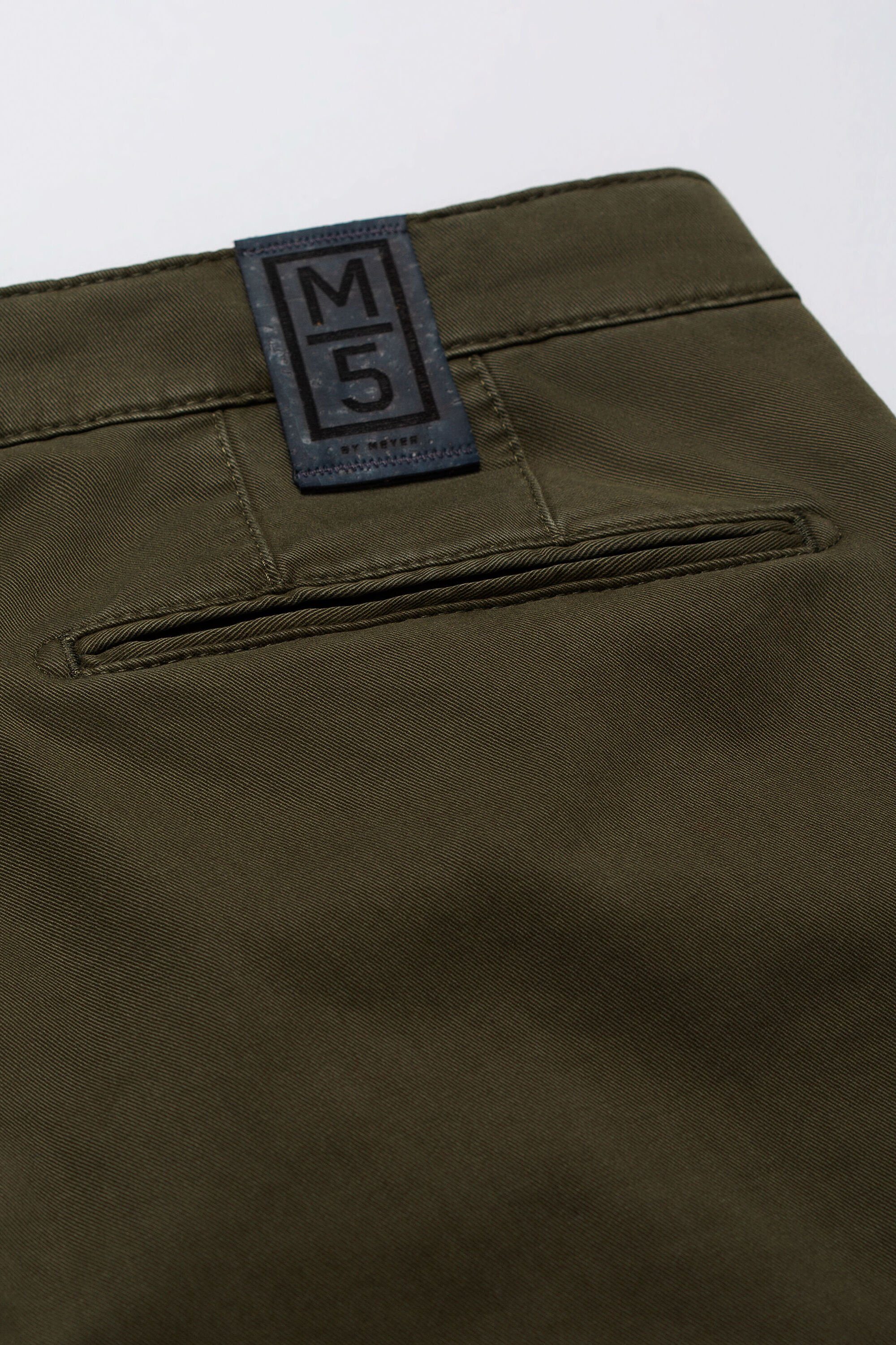 Stretch Design im M5 Chino MEYER unifarbenen Cotton Moderne grün Chinohose