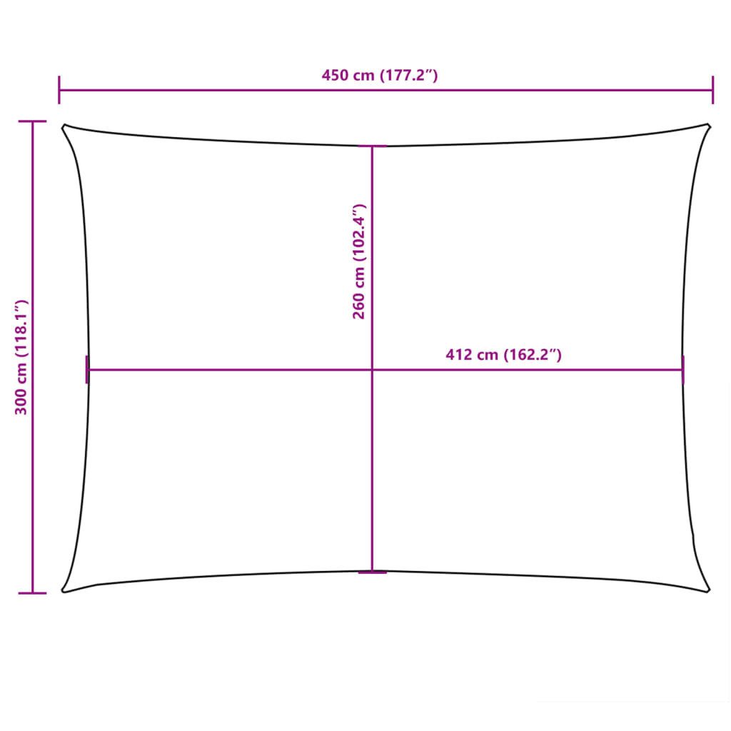 vidaXL Sonnensegel Sonnensegel Oxford-Gewebe Rechteckig 3x4,5 m Schwarz, (1-tlg)