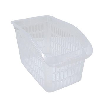 HAC24 Aufbewahrungskorb Aufbewahrungsbox Schrankkorb Regal Organizer Ordnungskorb Kunststoff (Set, 4 St), Transparent