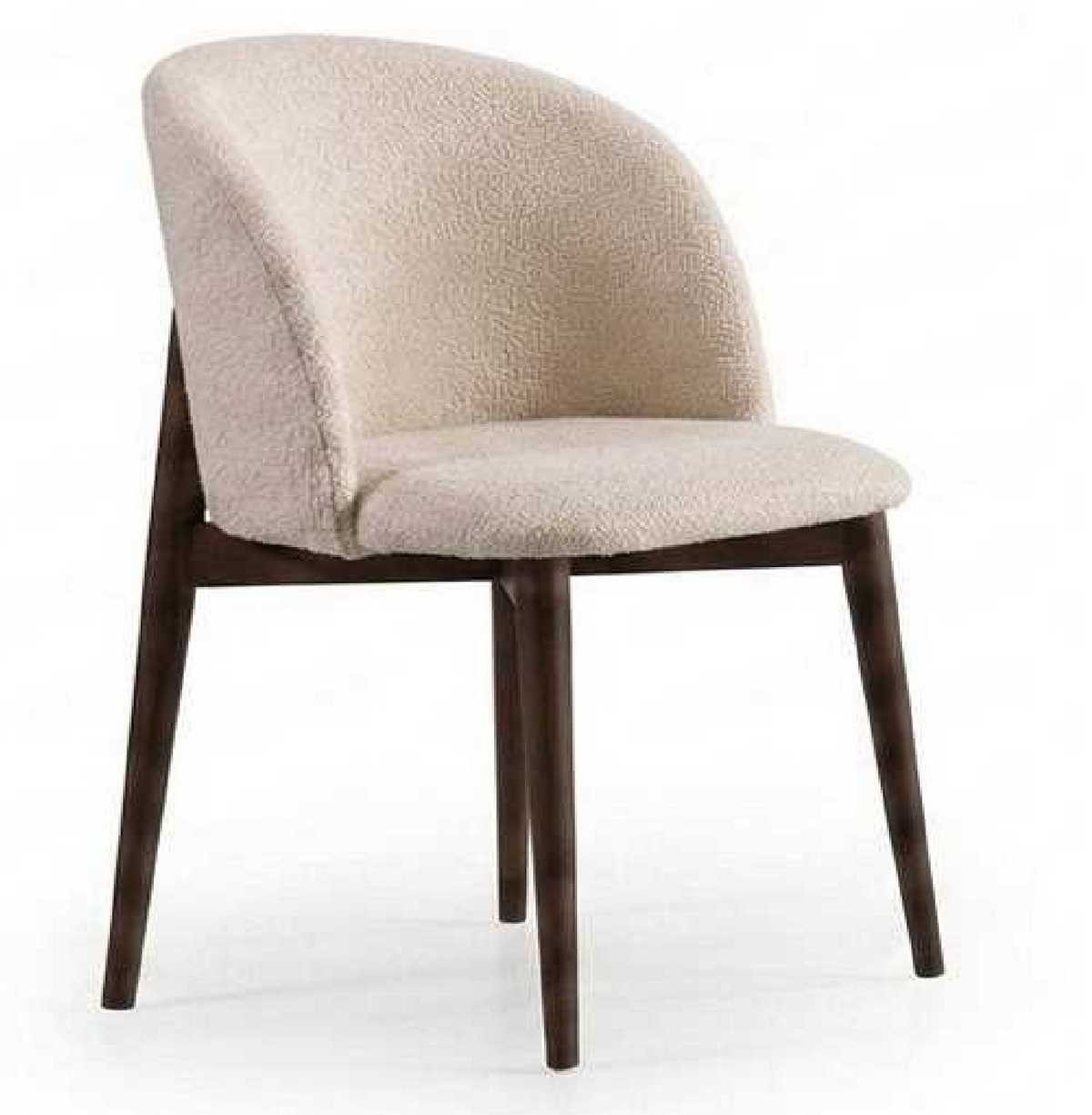 JVmoebel Esszimmerstuhl Esszimmerstuhl Beige Modern Luxus Polsterstuhl Armlehnstuhl Holz, Made in Europa