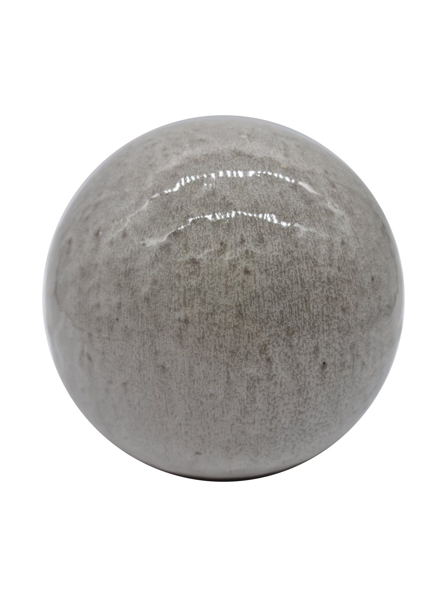 Teramico Dekokugel Gartenkugeln Keramik 4er Set Grau-Weiß, 100% Frostfest