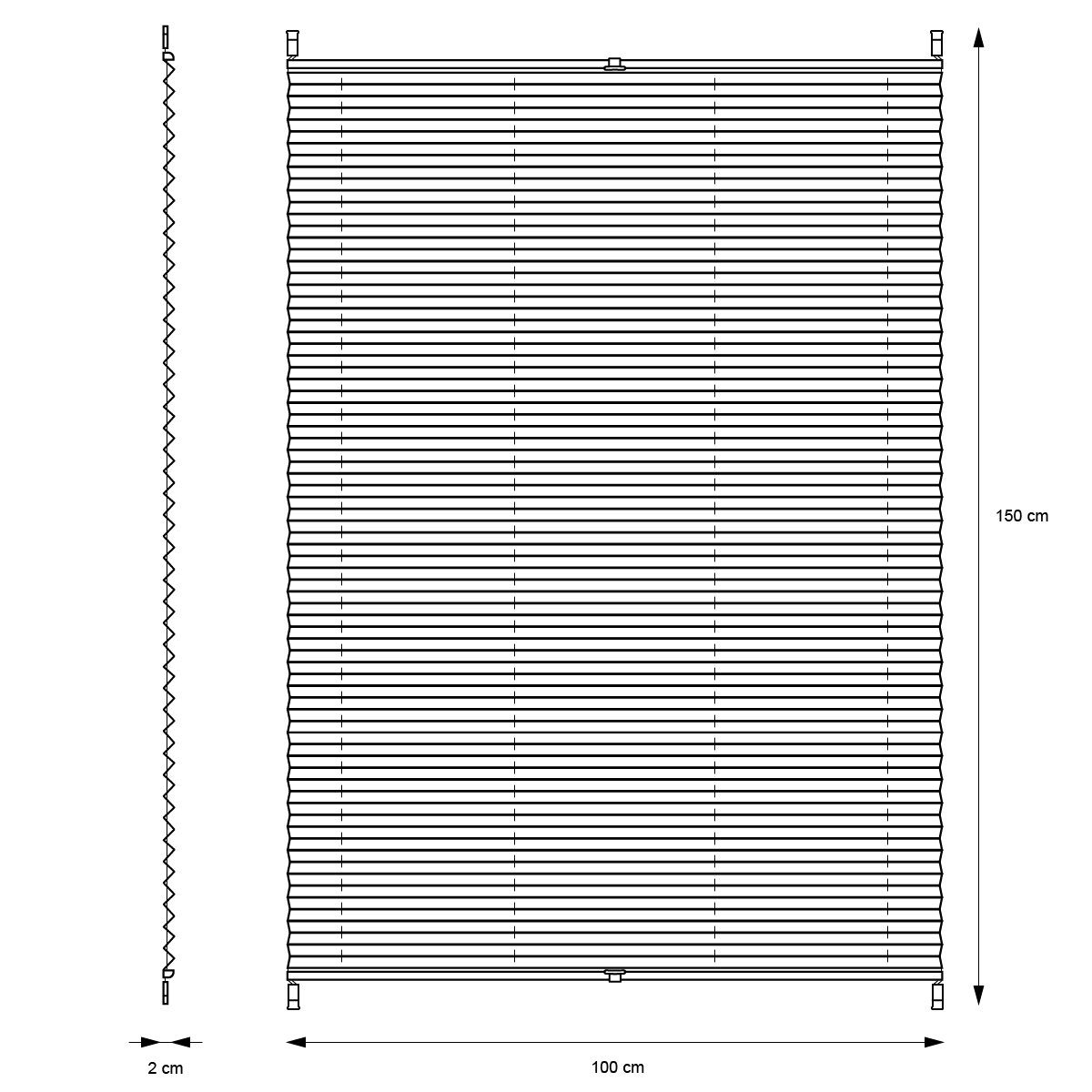 Klemmfix, 100x150 Fenster/Tür rosa, Plissee ECD Klemmfix Rosa Germany, ohne 100x150cm Klemmträger EasyFix Befestigungsmaterial, inkl. cm, Bohren