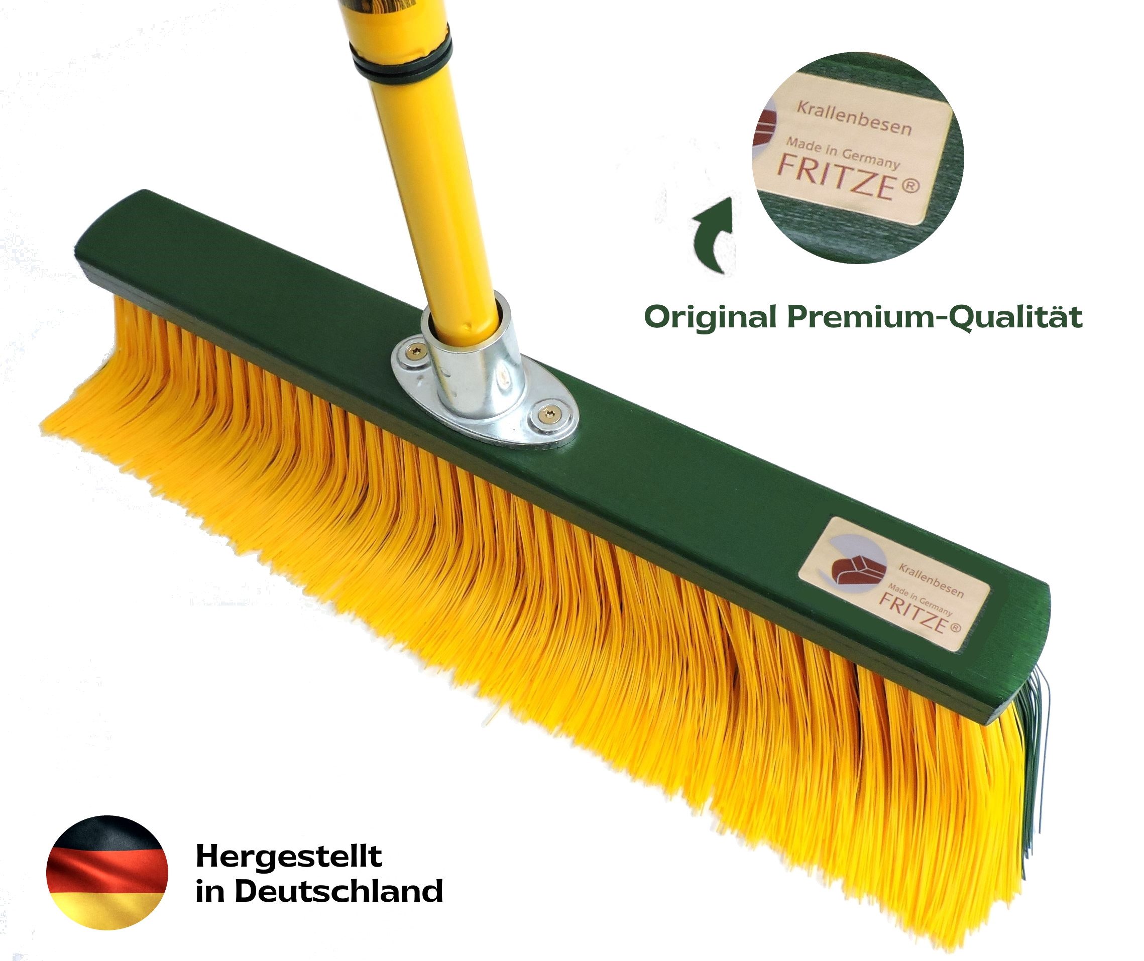 Fritze® Straßenbesen Krallenbesen Hof & Garten Premium 45 cm, Alle Außenbereiche, Innovativer Kehrbesen, edles Design, höchste Effektivität
