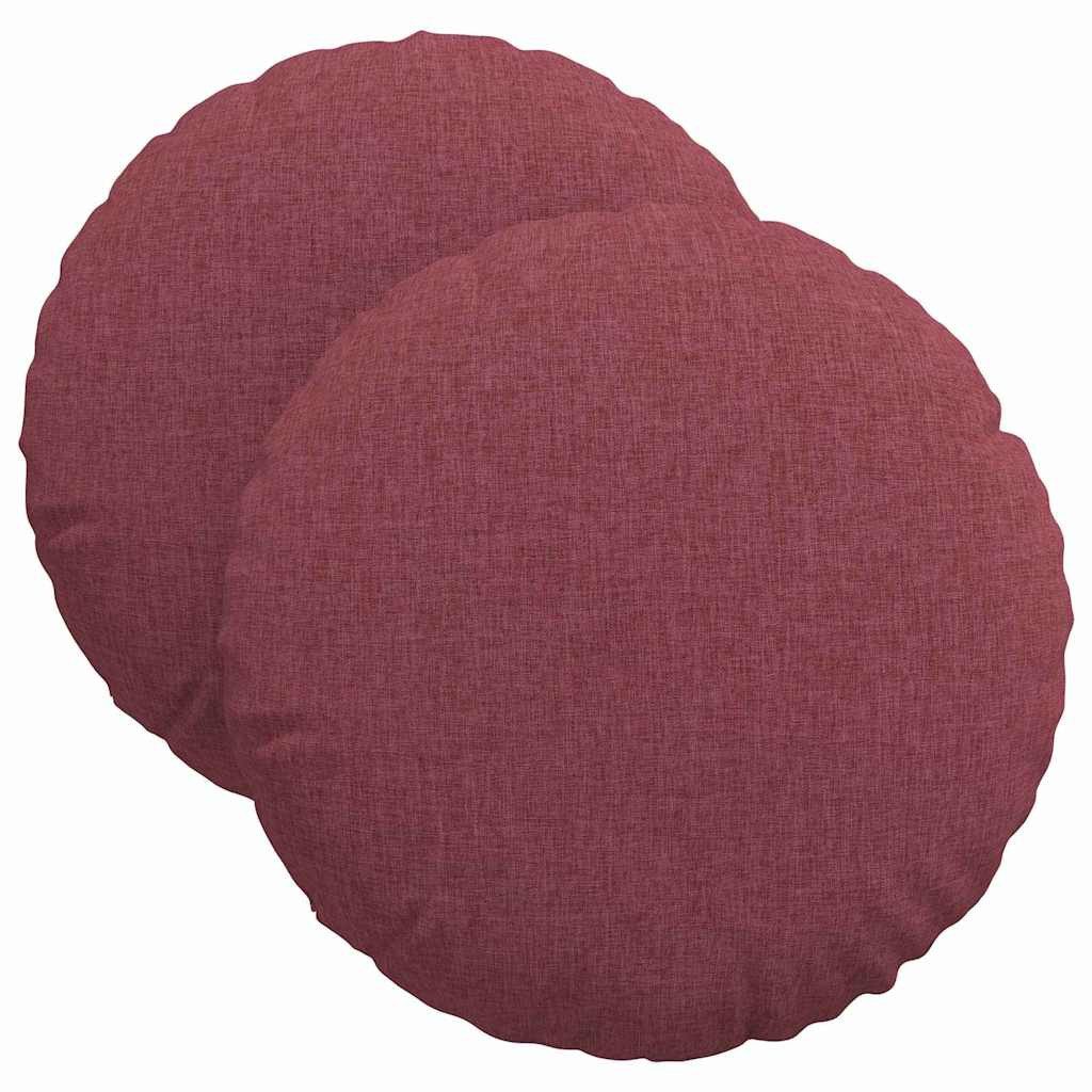 vidaXL Sitzauflage Sitzkissen 2 stk. Stoff Weinrot Ø40 x 13 cm, (2 St)