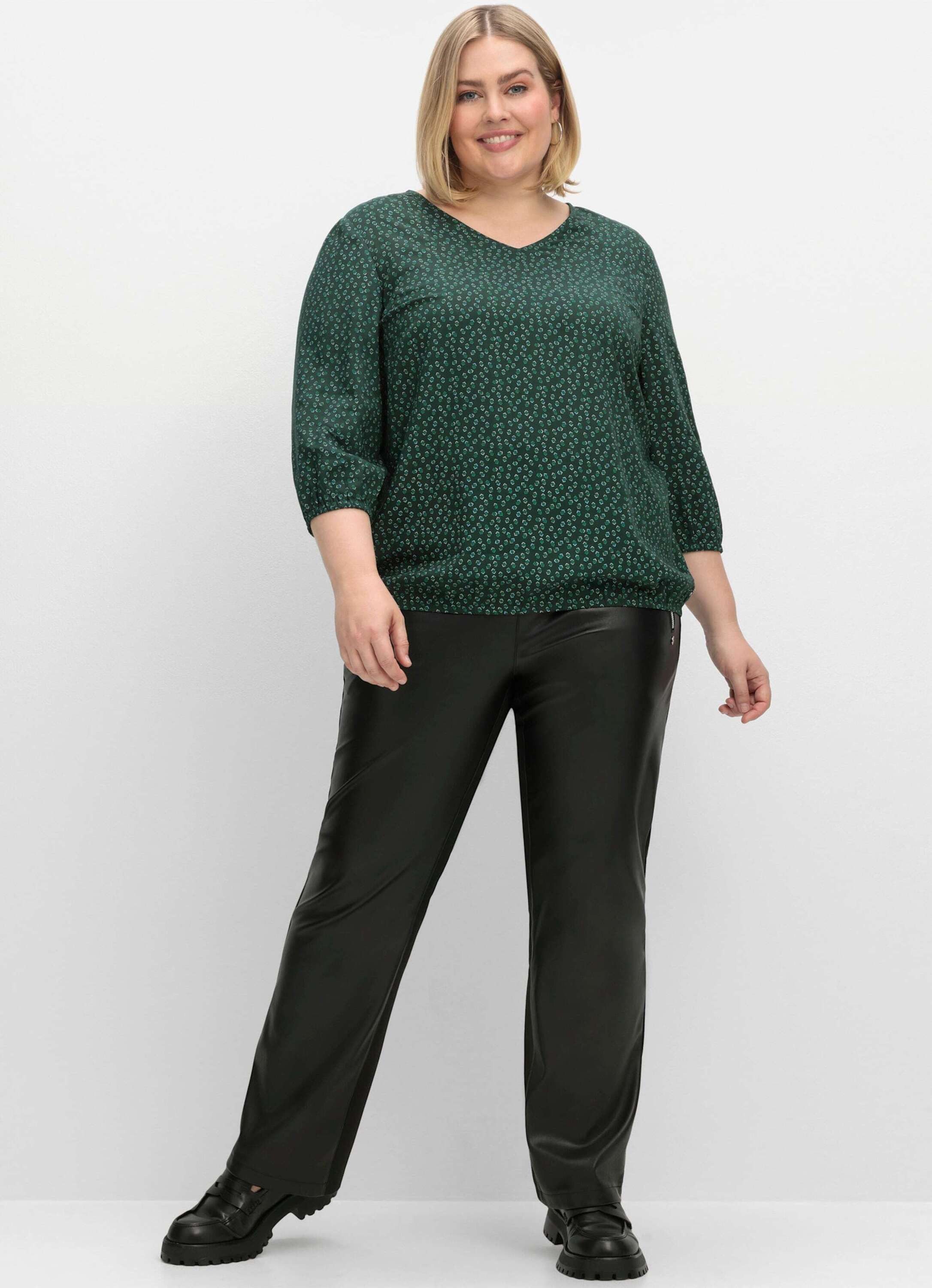Sheego Klassische Bluse Tunika 3/4-Arm günstig online kaufen