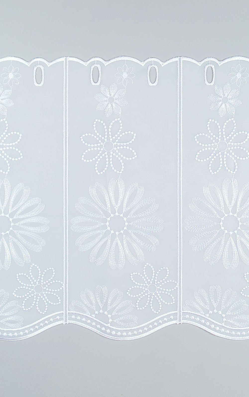 Scheibengardine Blumenzeit, Plauener Spitze®, St), weiß HxB 40x48.6cm transparent, (1