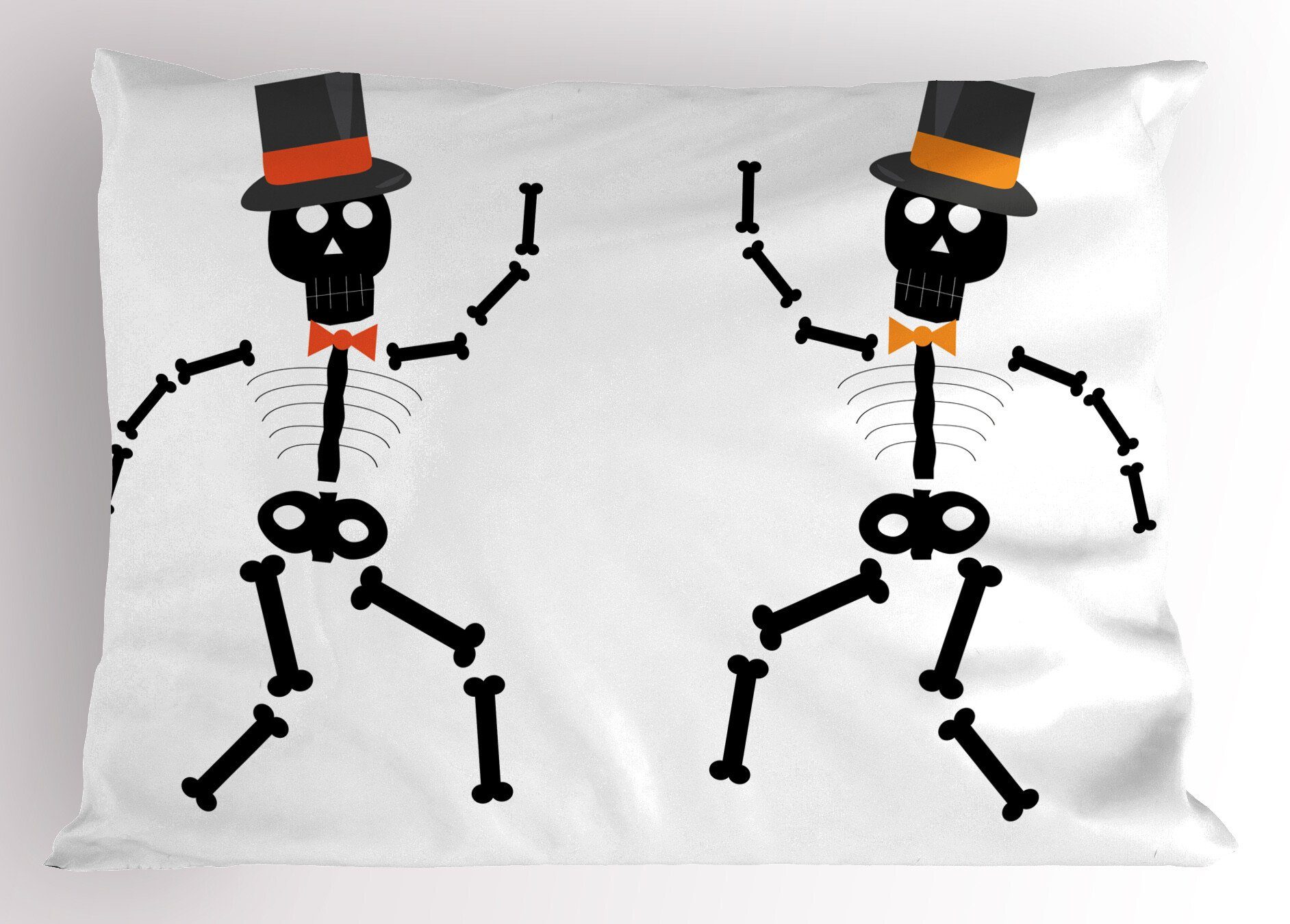 Kissenbezüge Dekorativer Standard King Size Gedruckter Kissenbezug, Abakuhaus (1 Stück), Orange und Schwarz Halloween-Spaß-Hut