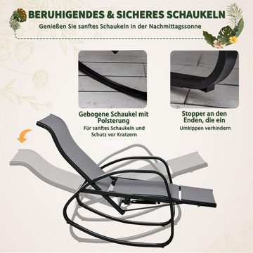 Outsunny Gartenliege Schwungliege mit Rückenlehne Fußstütze, Schaukelstuhl, 1 St., Schaukelliege, bis 160 kg belastbar