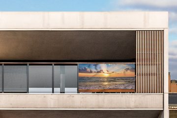 MuchoWow Balkonsichtschutz Strand - Sonnenuntergang - Meer - Wolken - Horizont (1-St) Balkon Sichtschutz 90x200, Windschutz für Zaun PVC, 200x90 cm