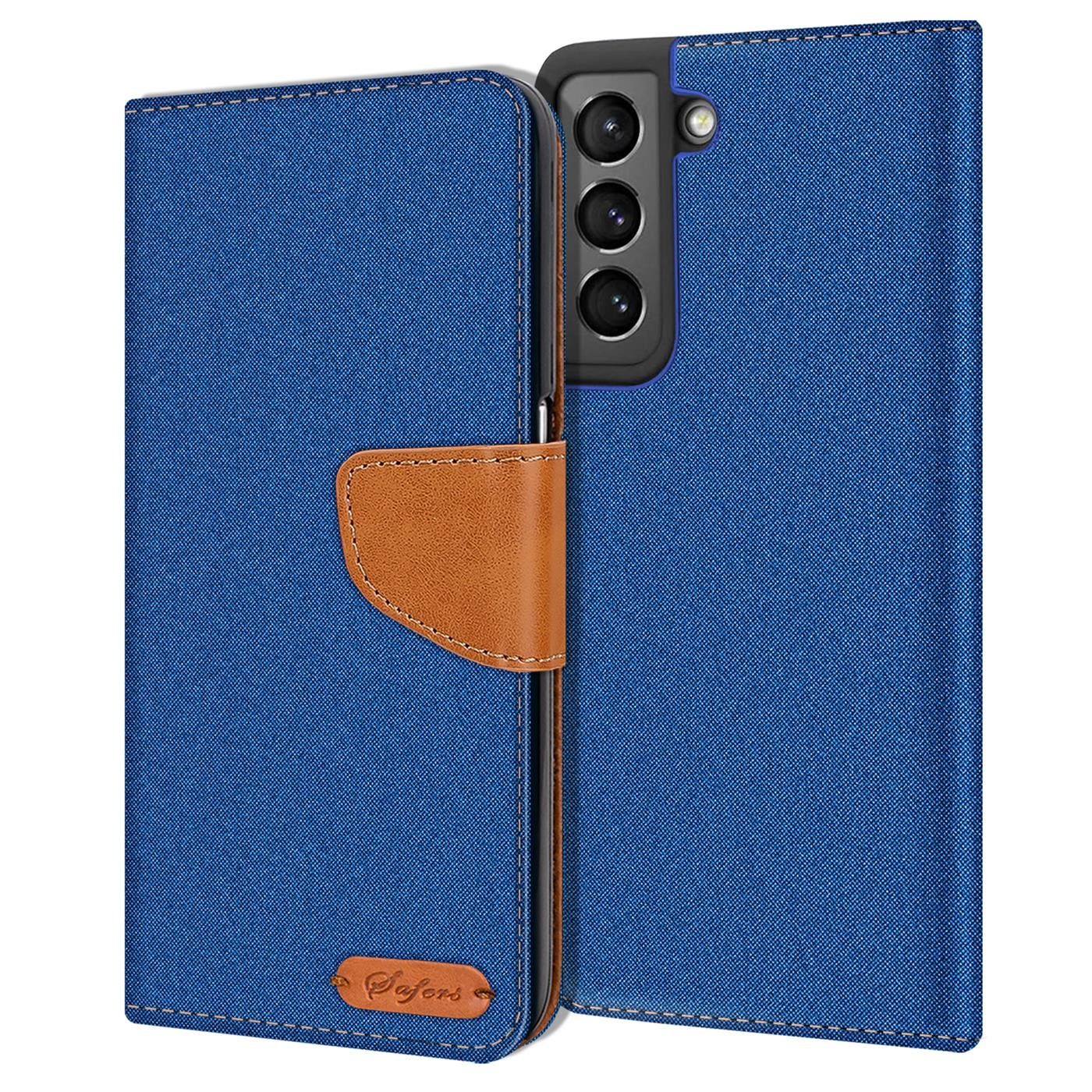 CoolGadget Handyhülle Denim Schutzhülle Flip Case für Samsung Galaxy S22+ 6,6 Zoll, Book Cover Handy Tasche Hülle für Samsung S22 Plus Klapphülle