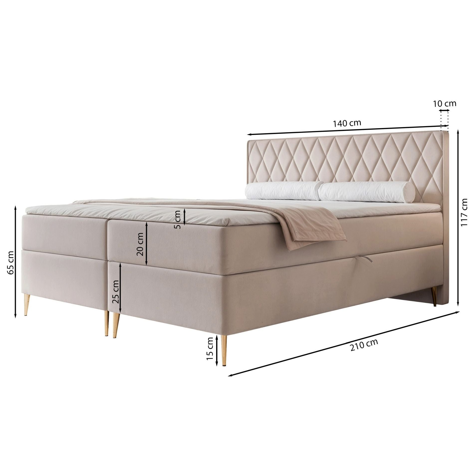 Selsey Boxbett CARESSO, mit Matratze, Topper, 2 Bettkästen und wasserfestem Chenille-Bezug