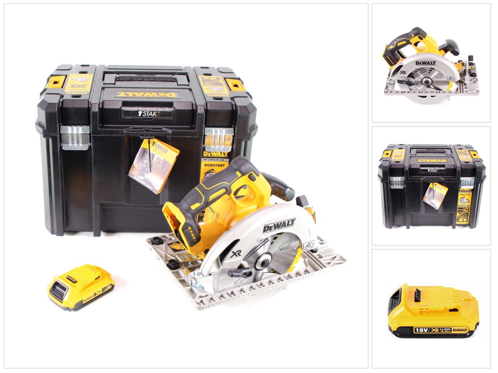DeWalt Kompakt-Handkreissäge DCS 572 NT Akku Handkreissäge 18V 184 x 16 mm Solo + 1x Akku 2,0Ah +