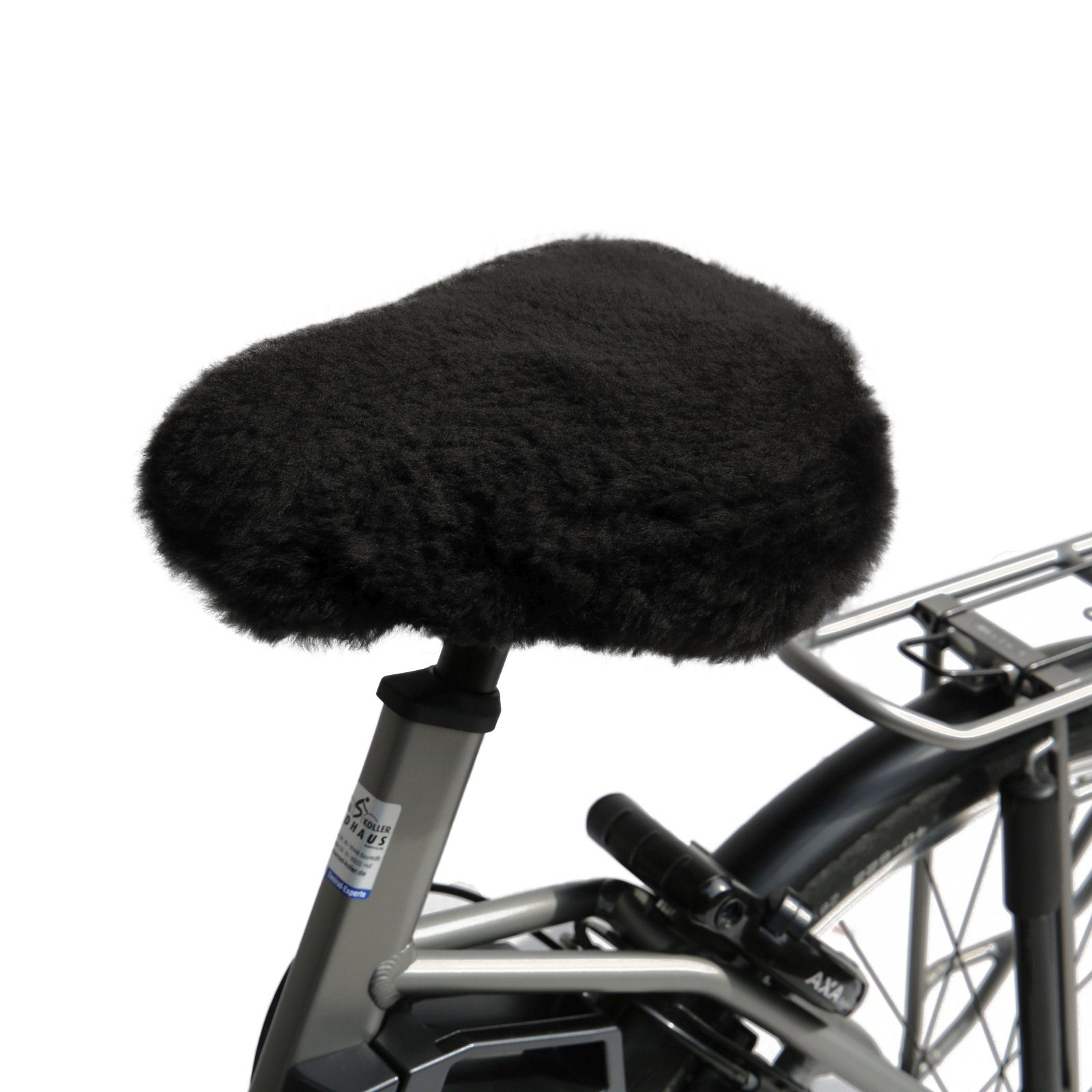 Hollert Sattelbezug, Lammfell Fahrradsattelbezug Sattelüberzug Schwarz