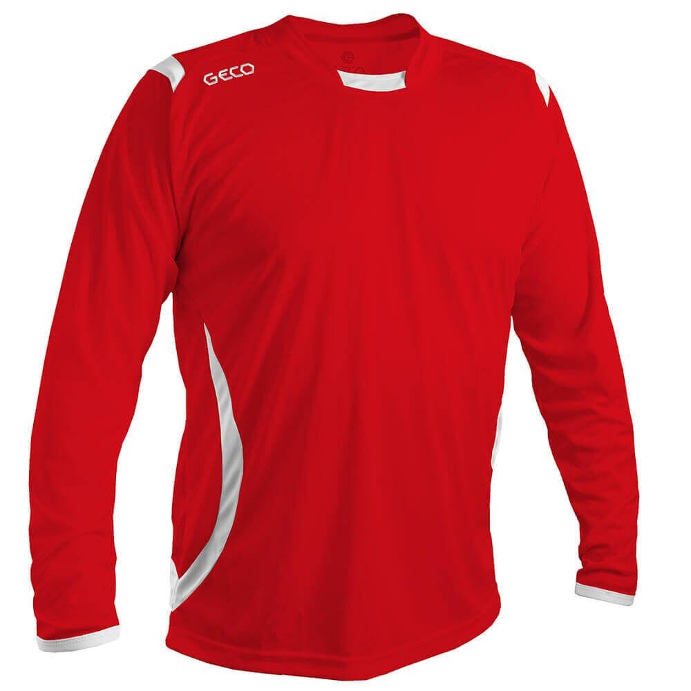 Geco Langarmshirt Levante (100% Polyester) rot/weiss Herren günstig online kaufen