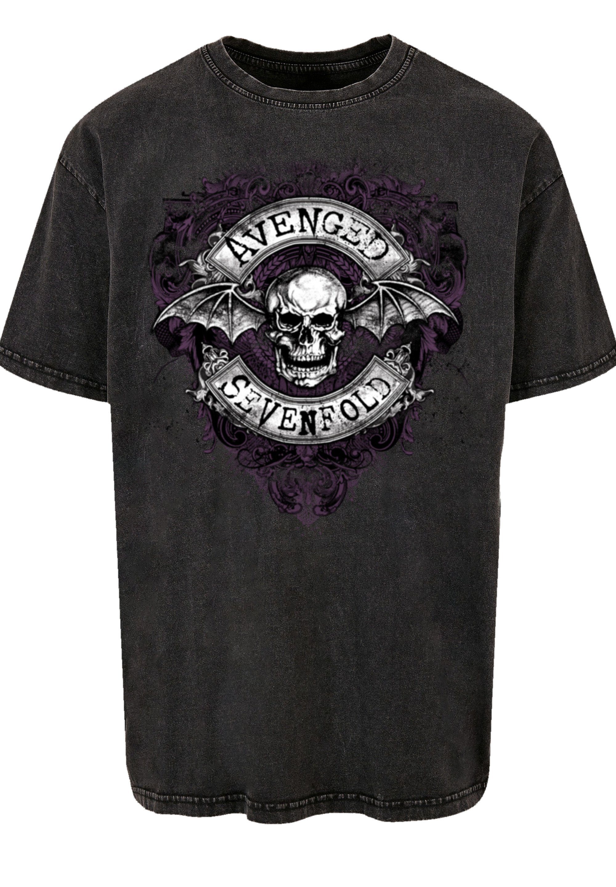 Bat schwarz Metal Band T-Shirt Band, Premium Sevenfold Flourish Rock-Musik Avenged Qualität, F4NT4STIC Rock