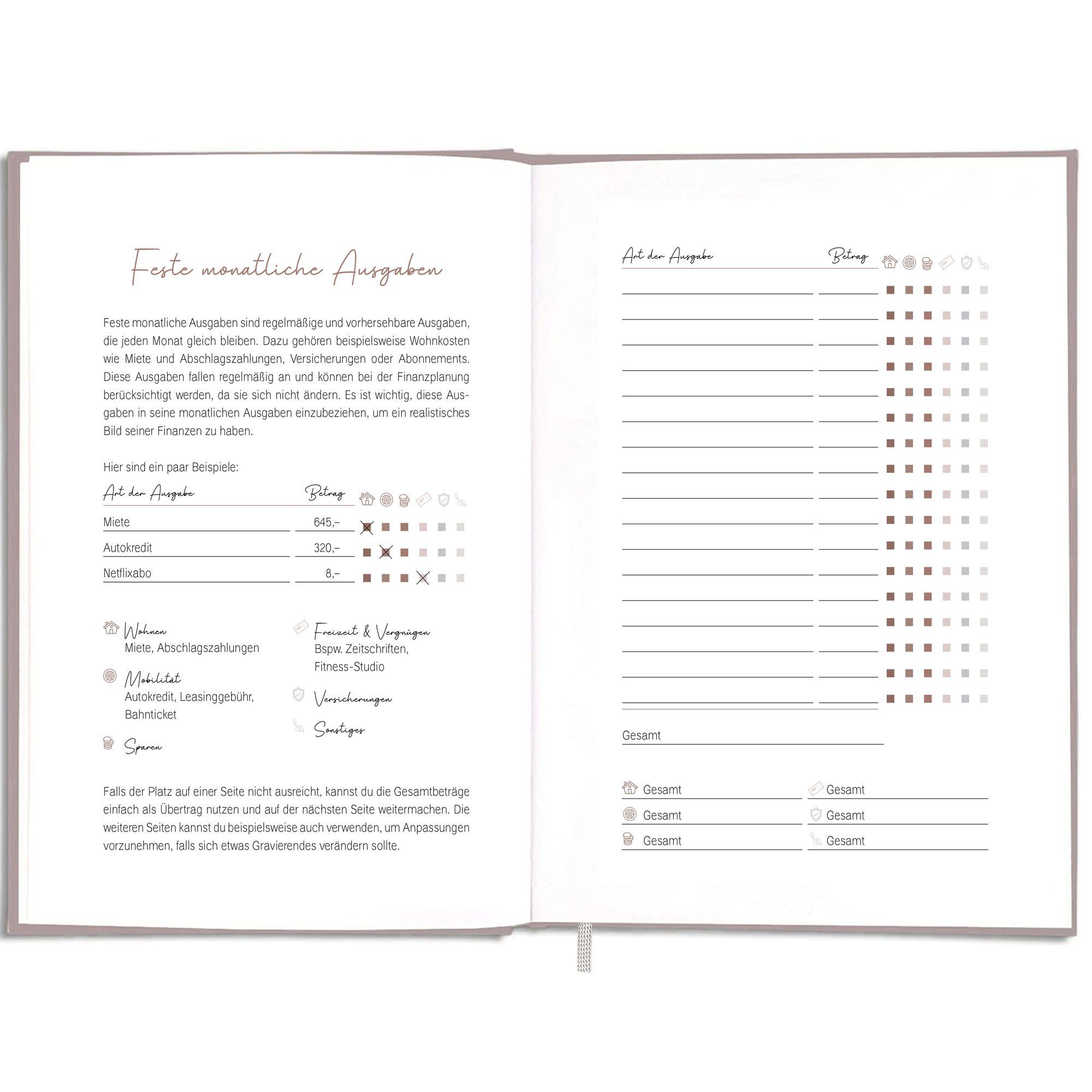 LEAF & GOLD Jahresplaner Budget Planner für deine Finanzen