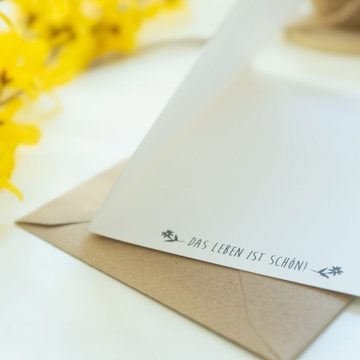 Mr. & Mrs. Panda Grußkarte Biene Blume - Weiß - Geschenk, Grußkarte, Einladungskarte, Glückwunsc, Hochwertiger Karton