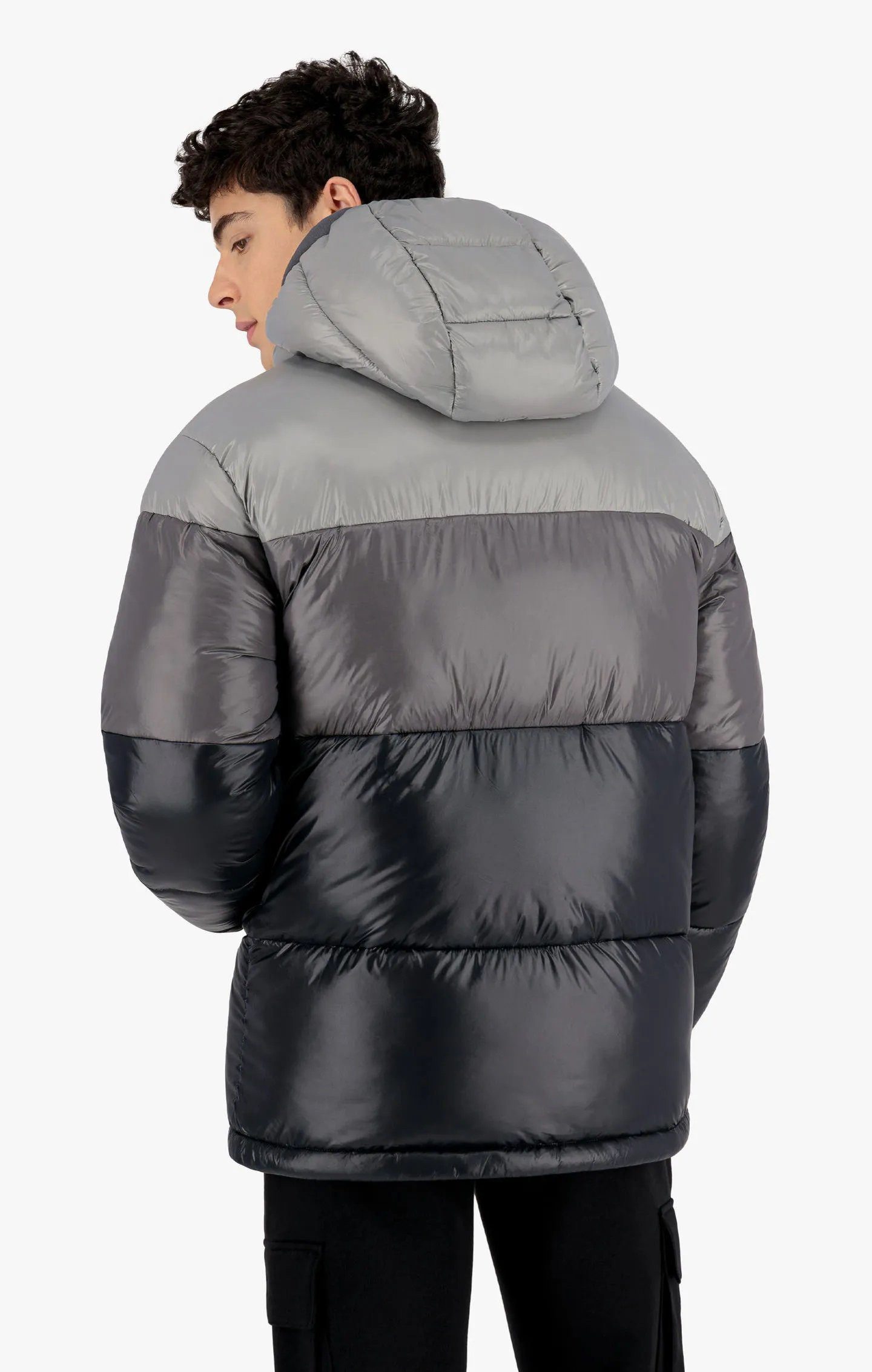 Champion Funktionsjacke Steppjacke - wattierte Kapuzenjacke mit Farbverlaufsbahnen - schwarz