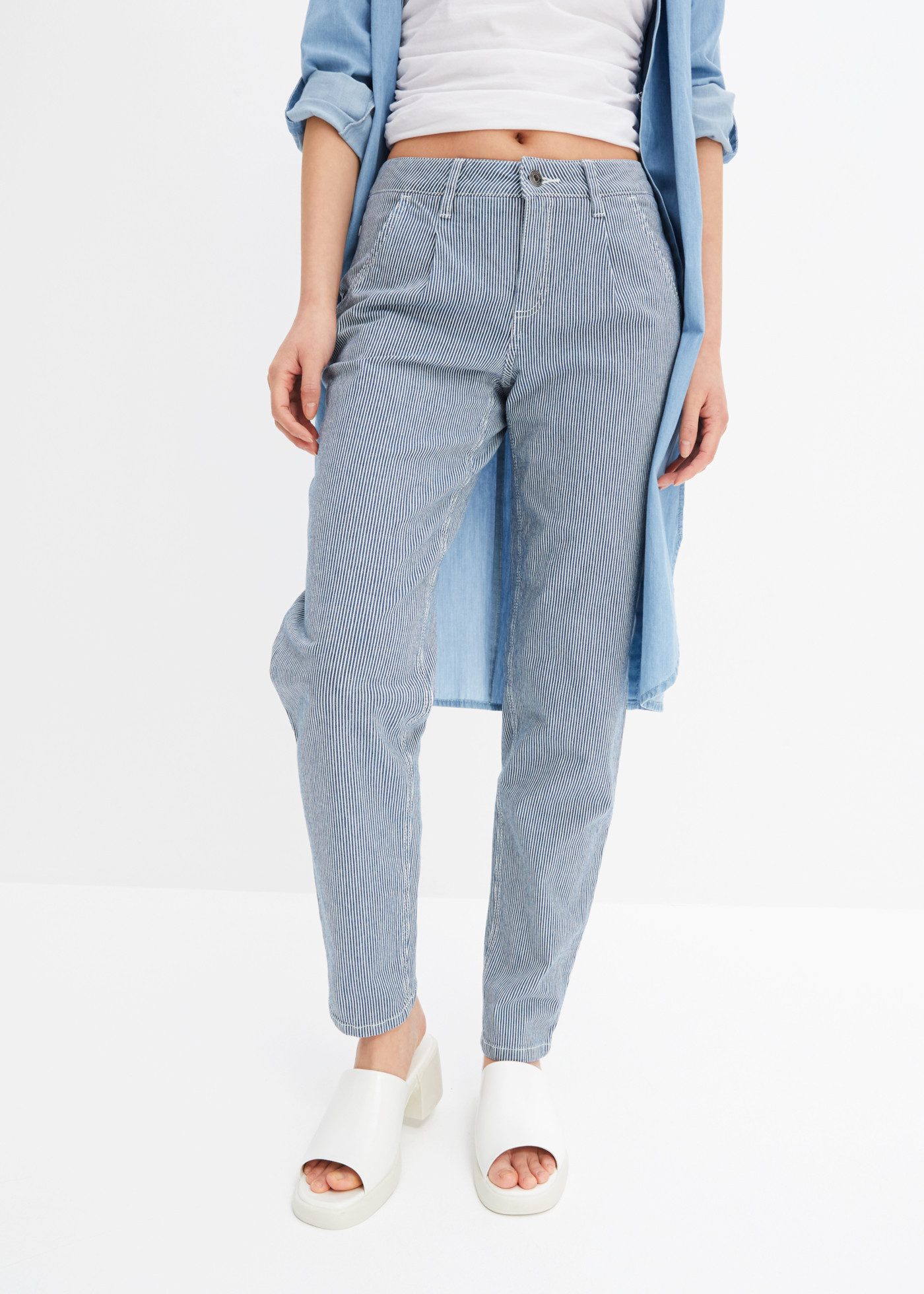 bonprix Loose-fit-Jeans Loose-Fit-Schnitt, mit Streifen-Design, in verschiedenen Größen