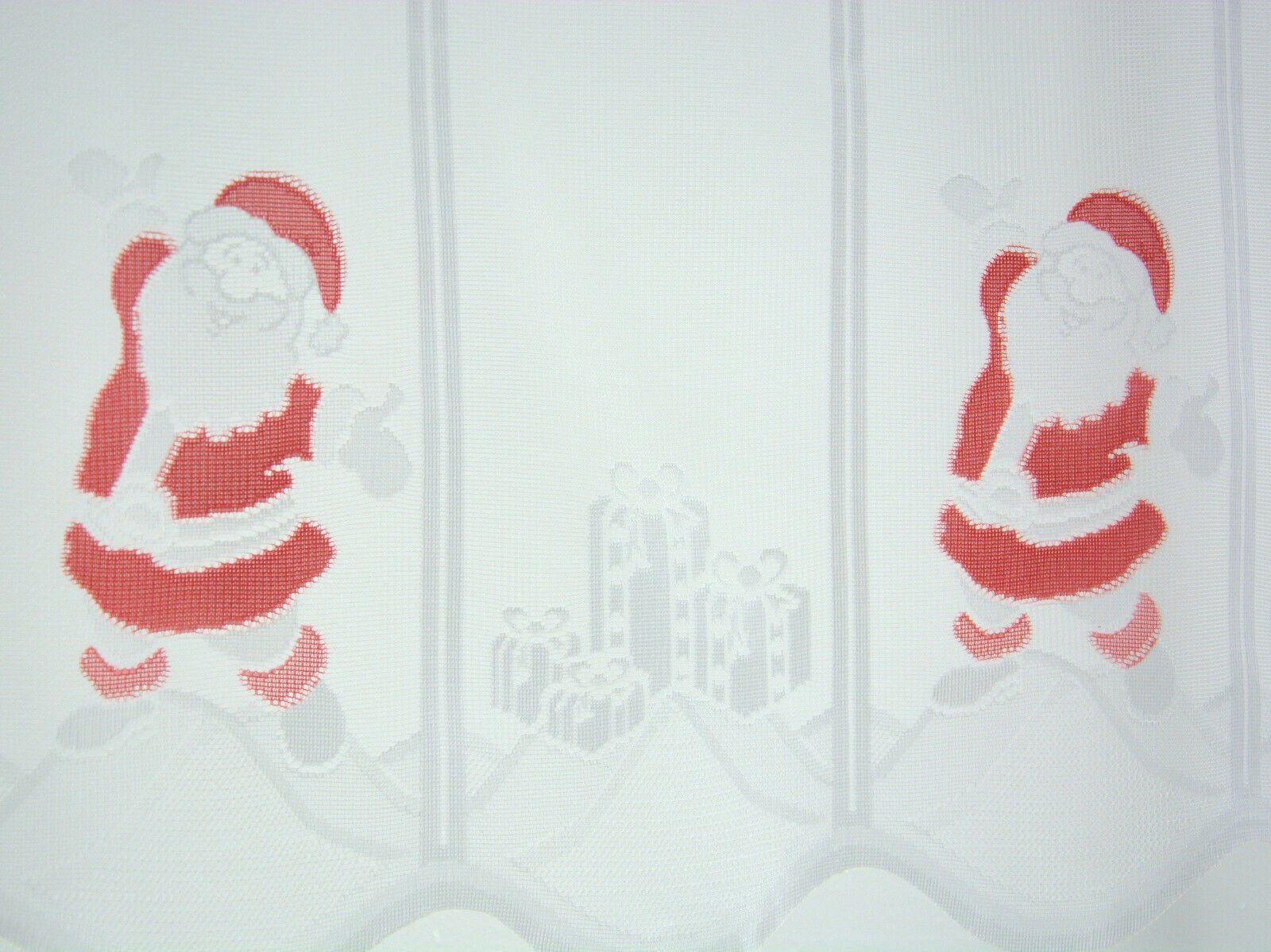 Scheibengardine, 50x140cm, HxB Weihnachtsmann Geschenk, Scheibengardine Clever-Kauf-24, Store (1 St), Scheibengardine Bistrogardine, transparent, Stangendurchzug