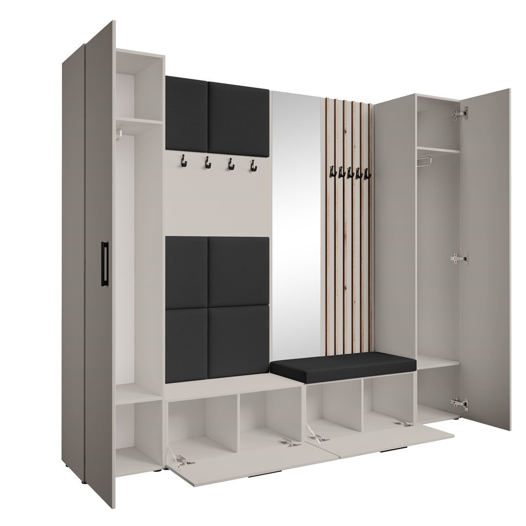 Beautysofa Garderobenschrank mit gepolsterten Paneelen und günstig online kaufen