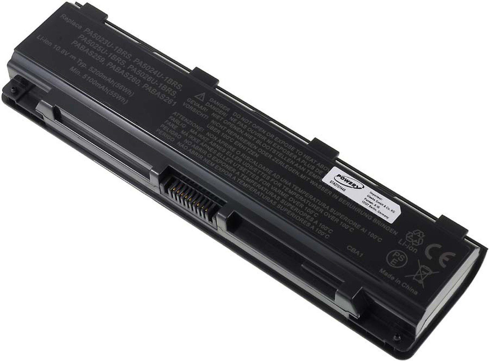 Powery Akku für mAh 5200 (10.8 V) L830 Laptop-Akku Serie Satellite Toshiba