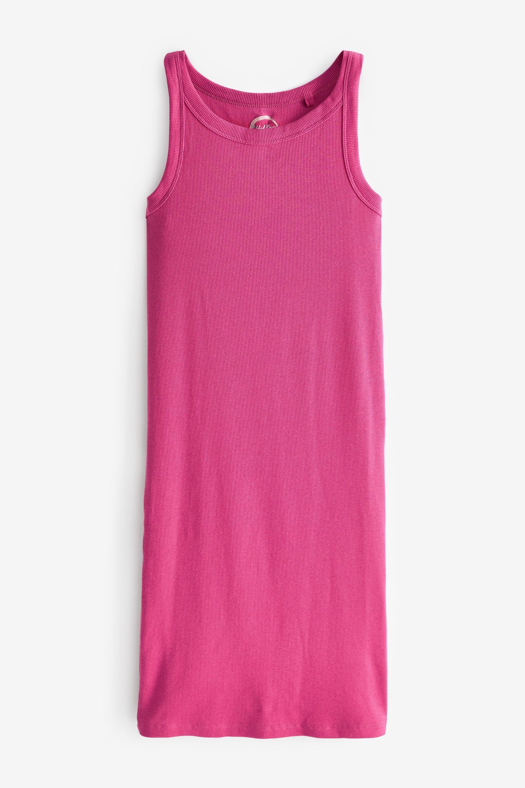 Next Ringerrücken mit (1-tlg) Fuchsia Jerseykleid Pink Jerseykleid Geripptes