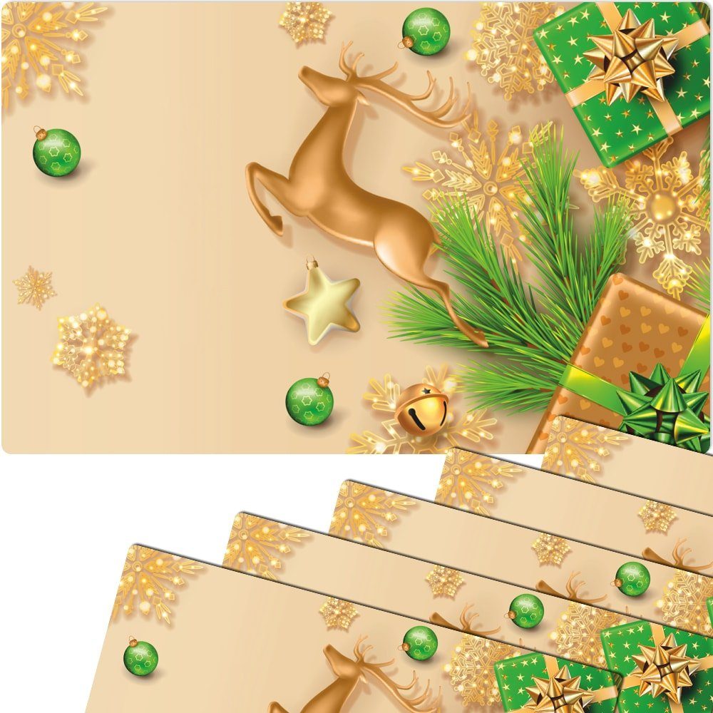 Platzset, Platzset Weihnachten Hirsch 6 Stk. 43,5 cm, matches21 HOME