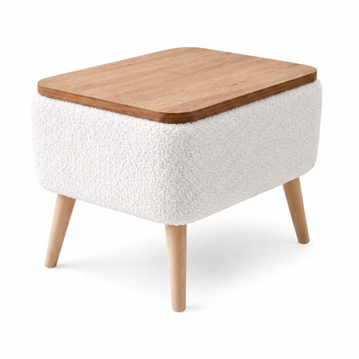 Skye Decor Beistelltisch Snug Japandi (1-St), Teddy-Optik mit Stauraum