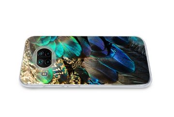 MuchoWow Handyhülle Federn - Pfauenfedern - Pfau - Blau - Kunst, Phone Case, Handyhülle Xiaomi Mi 10T Lite, Silikon, Schutzhülle