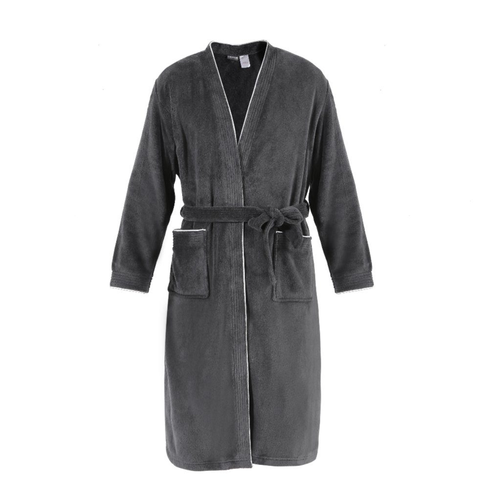 i@home Bademantel langer Bademantel,Verschiedene Größen für Herren & Damen, 100% Polyester, Kimono-Kragen, Gürtel, Langform
