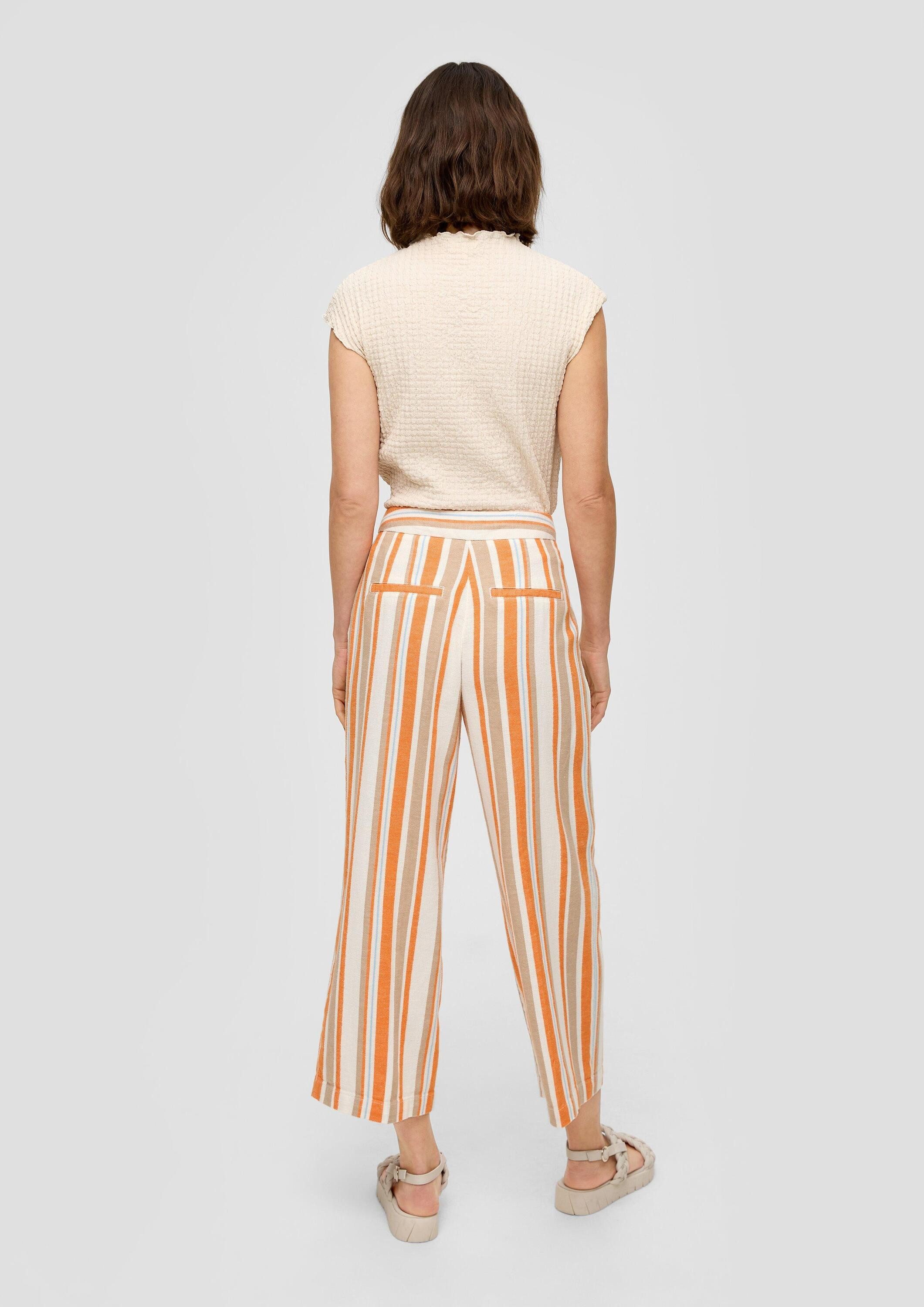 s.Oliver Culotte Hose Gestreifte Stoffhose mit Bundfalten
