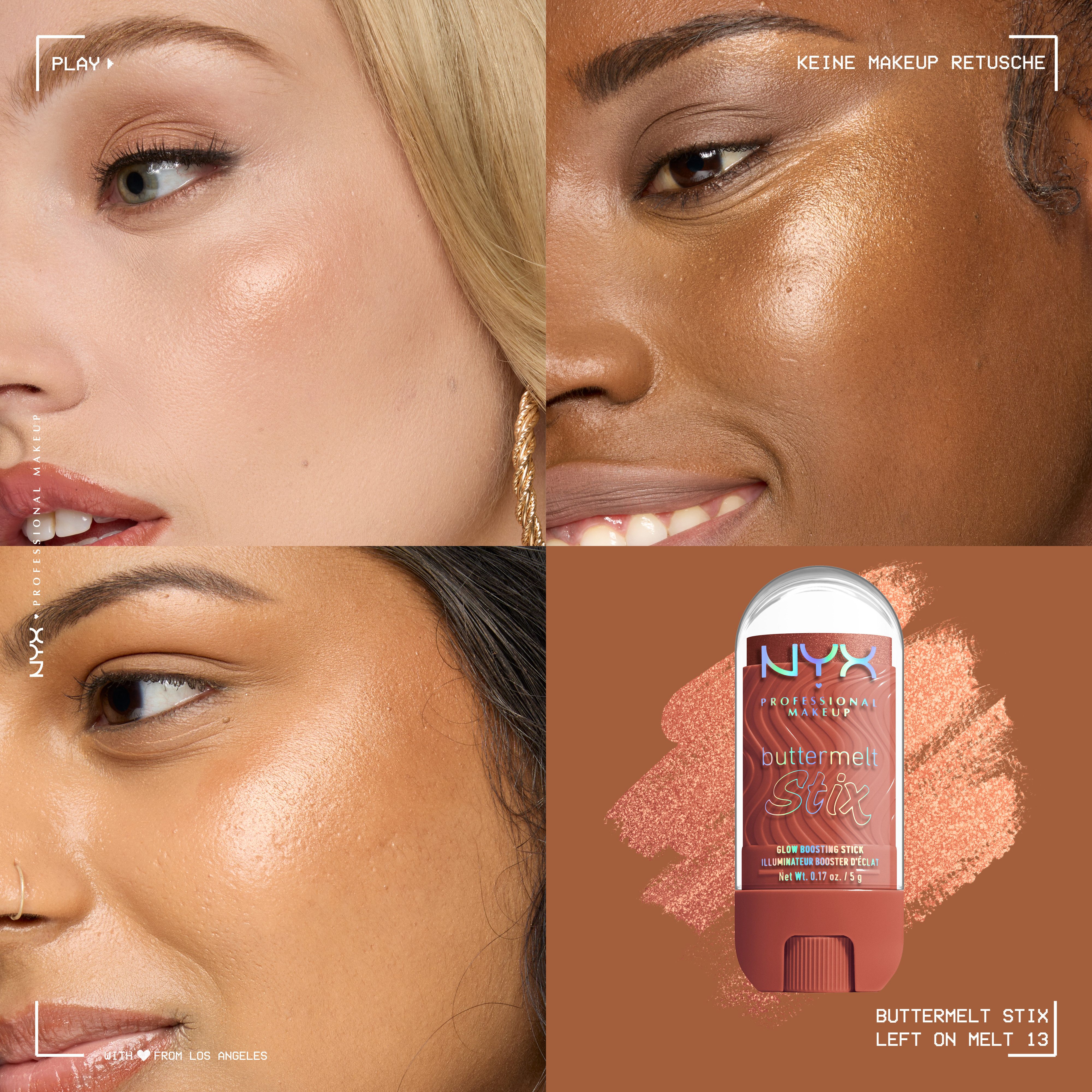 NYX PROFESSIONAL MAKEUP Highlighter BUTTERMELT STIX GLOW BOOSTING HIGHLIGHTER STICK, mit Cupuaçu- und Kokosnussbutter, für einen ultimativen Glow